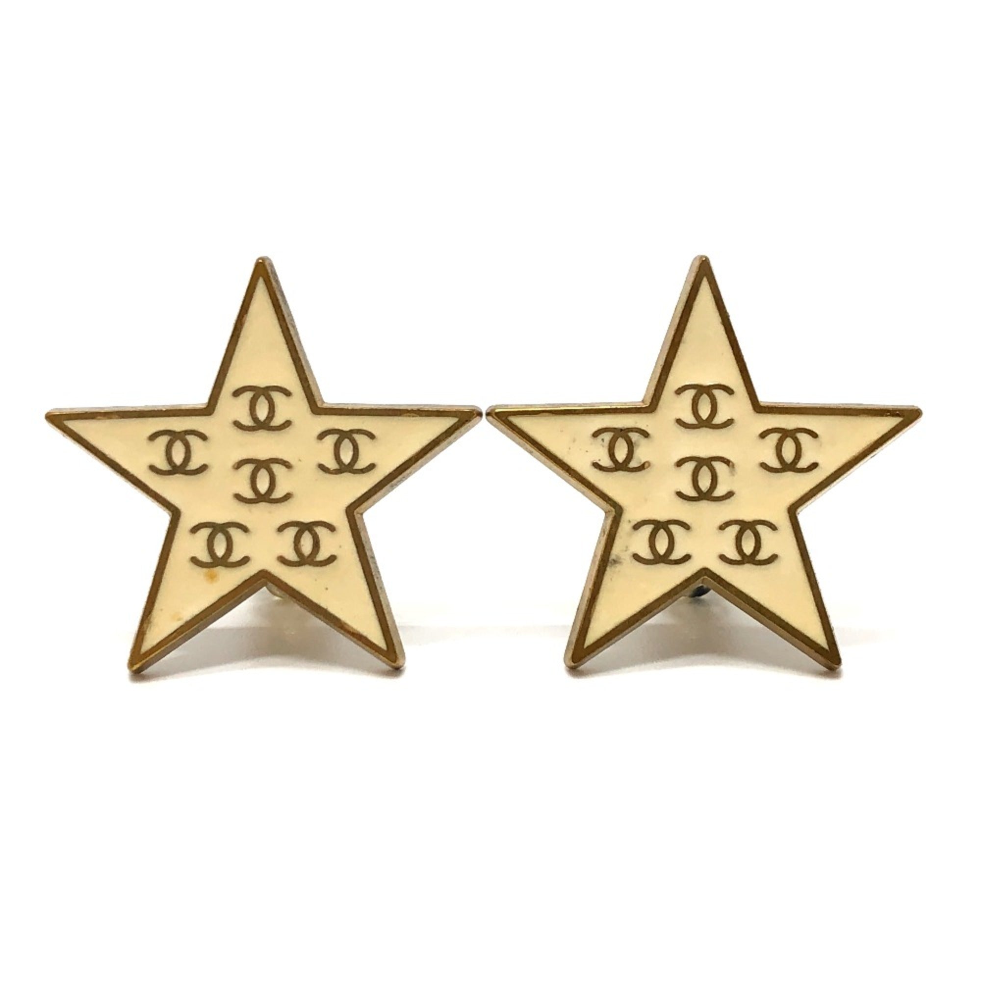 Vintage Clip-On Earrings Clip-On Gold-Tone Metal