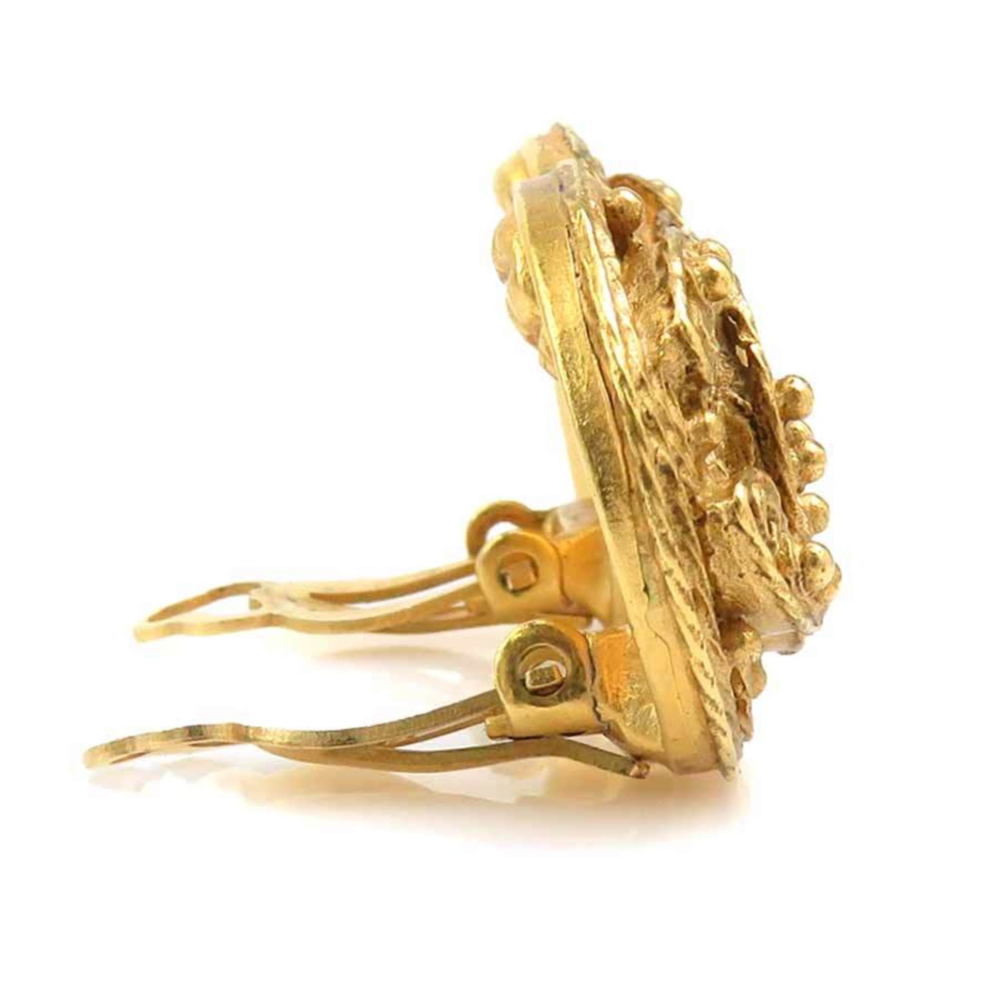 CC Logo Clip-On Earrings Gold-Tone Metal Gold-Tone Metal
