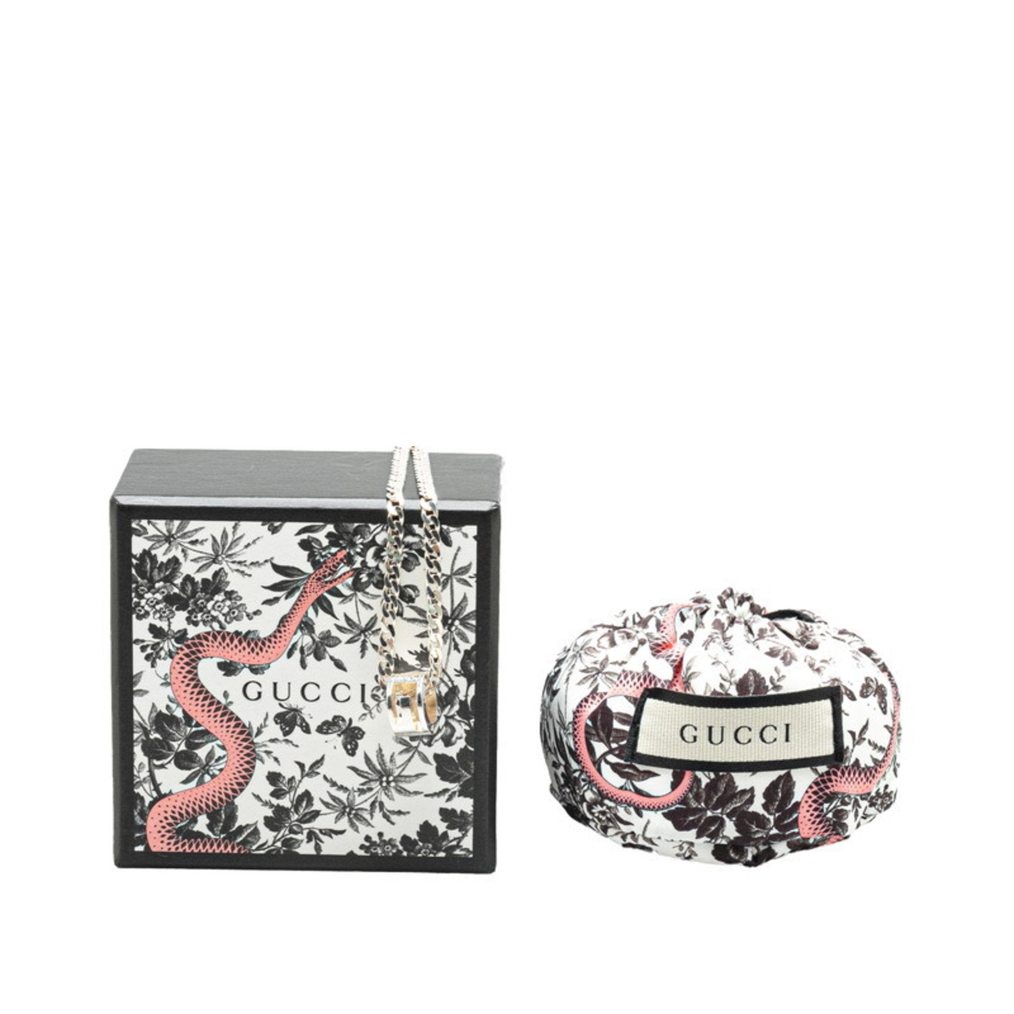 Cutout G Ring Pendant Necklace Sterling Silver