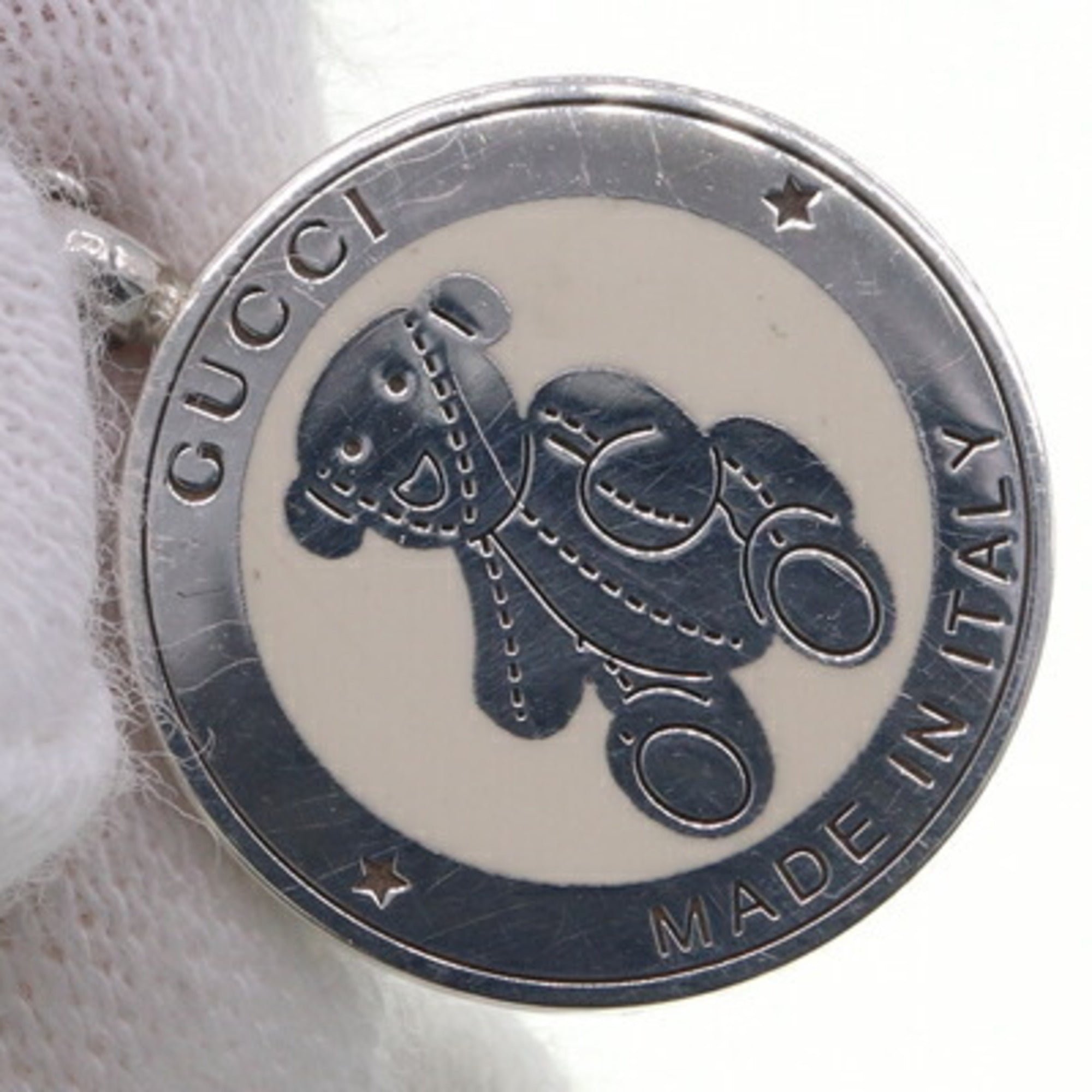 Bear Coin Pendant Necklace Sterling Silver