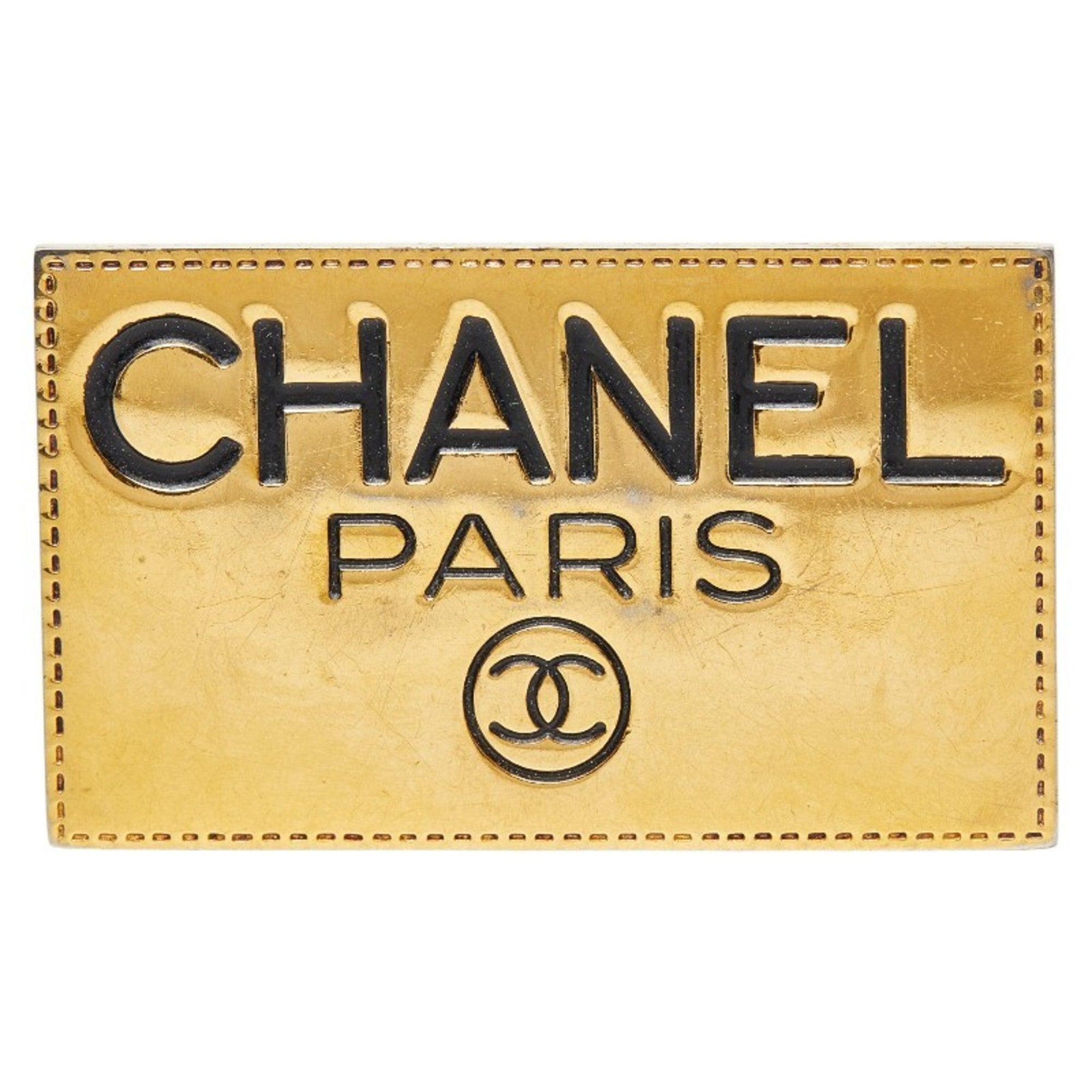 Nameplate Motif Brooch Metal