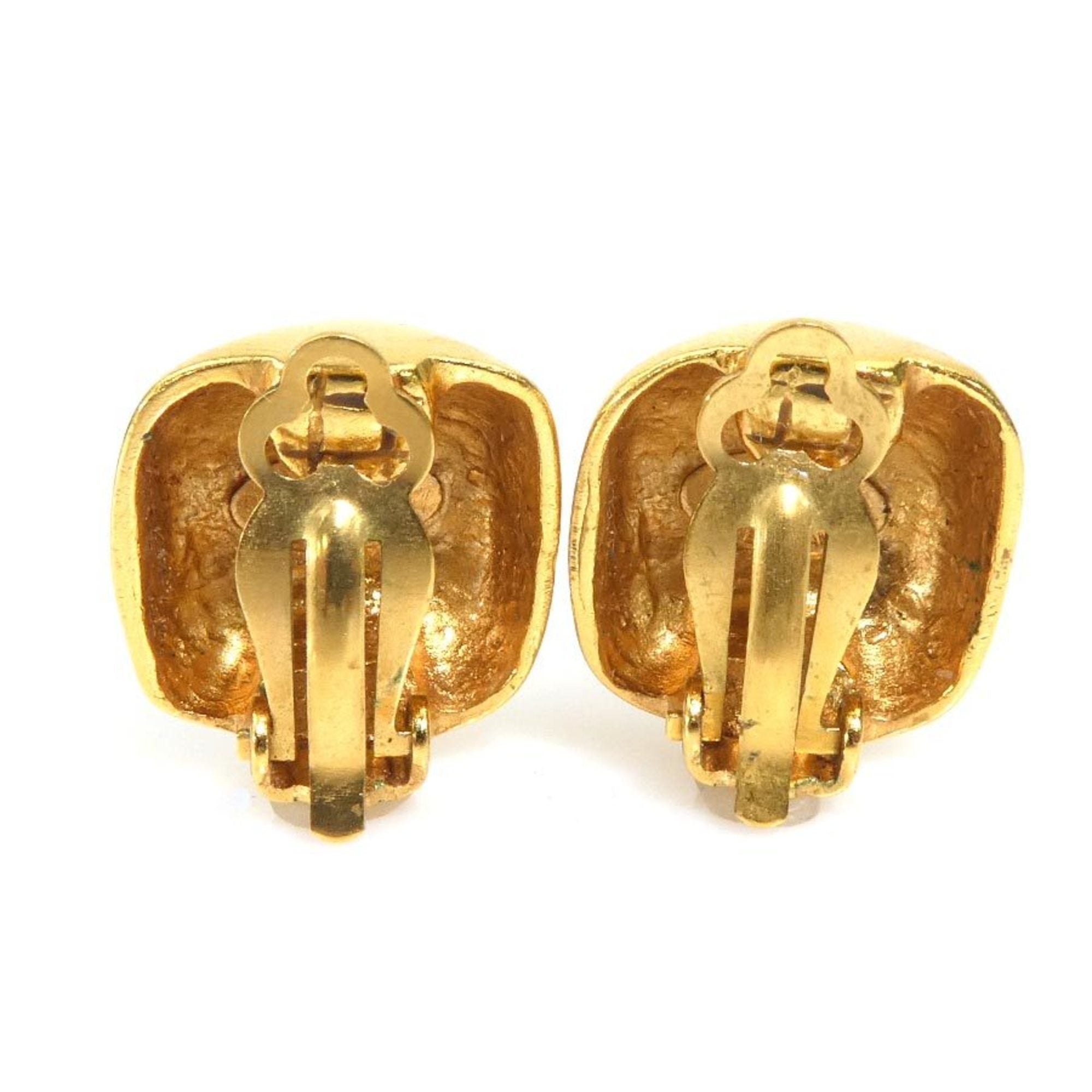 CC Logo Clip-On Earrings Gold-Tone Metal Gold-Tone Metal