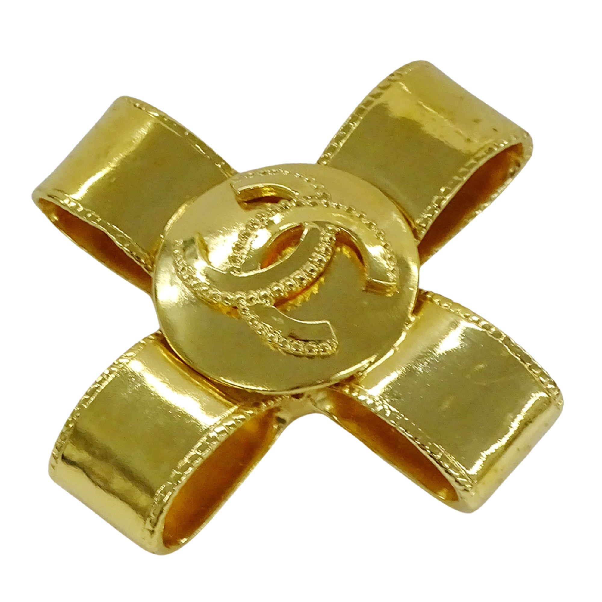 CC Logo Cross Brooch Metal