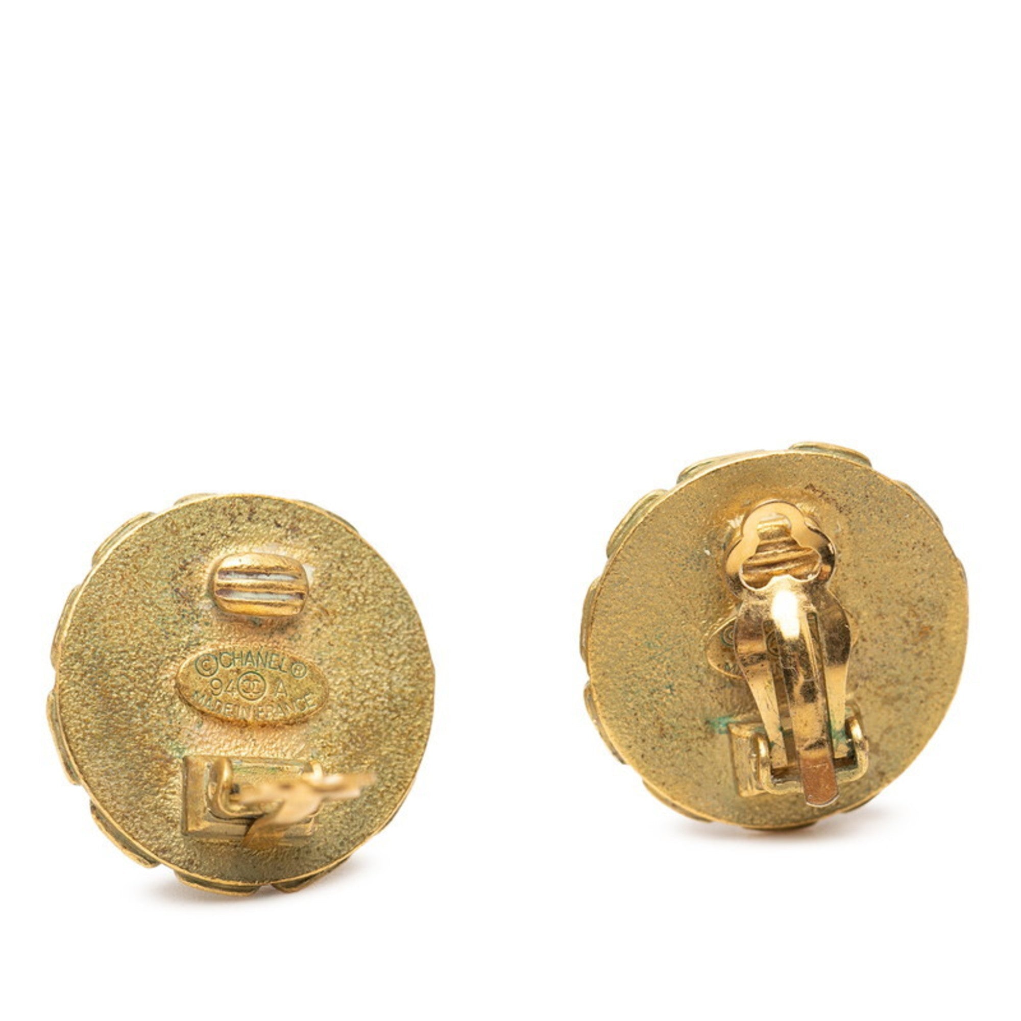CC Logo Earrings Metal Gold-Tone Metal