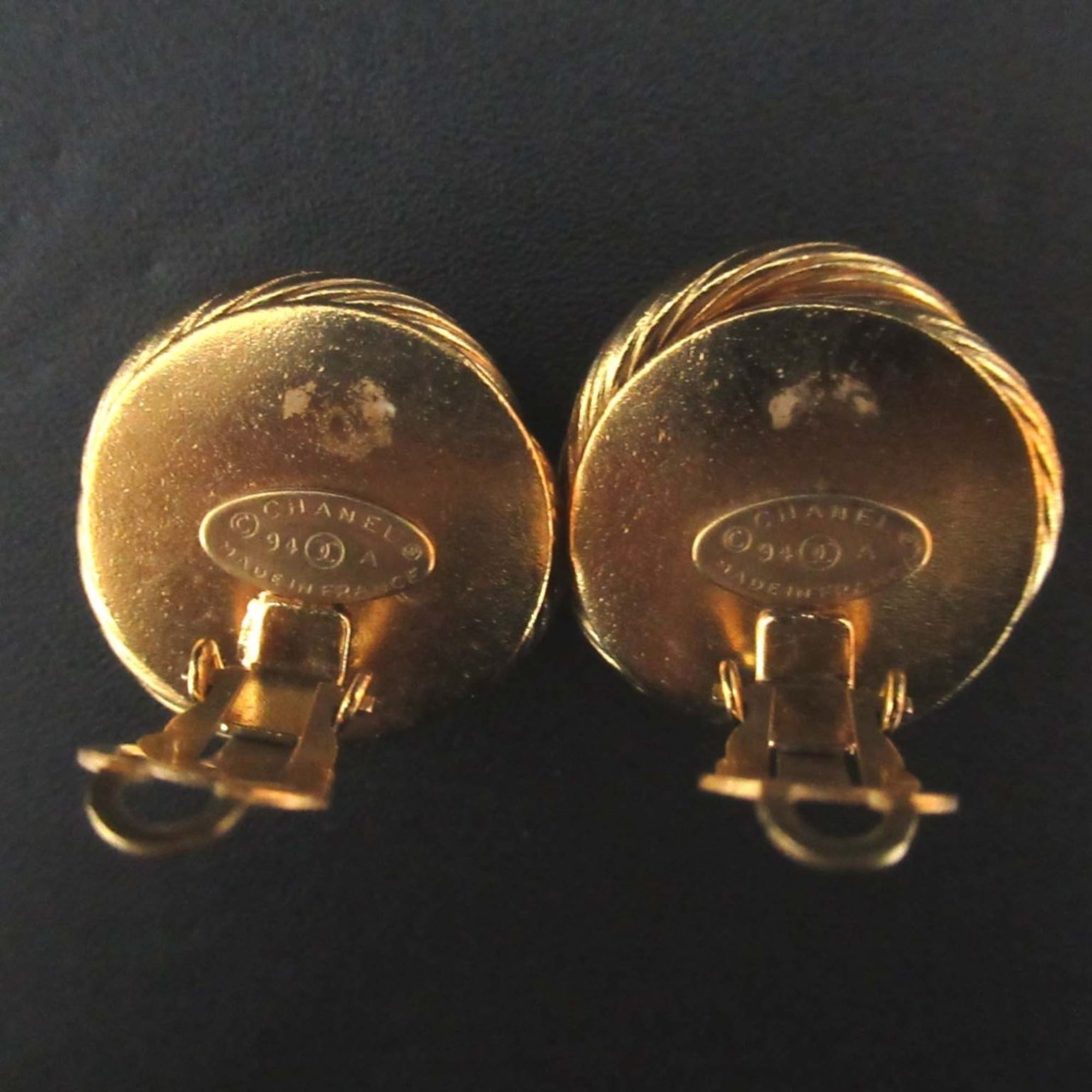 Vintage Clip-On Earrings Pearl Clip-On Gold-Tone Metal