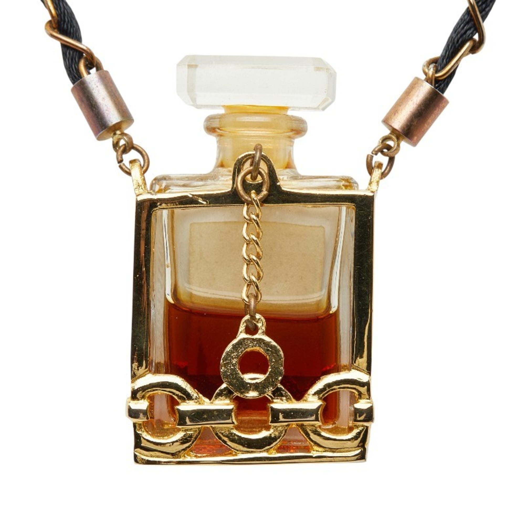 Pendant Necklace Nylon Black and Gold