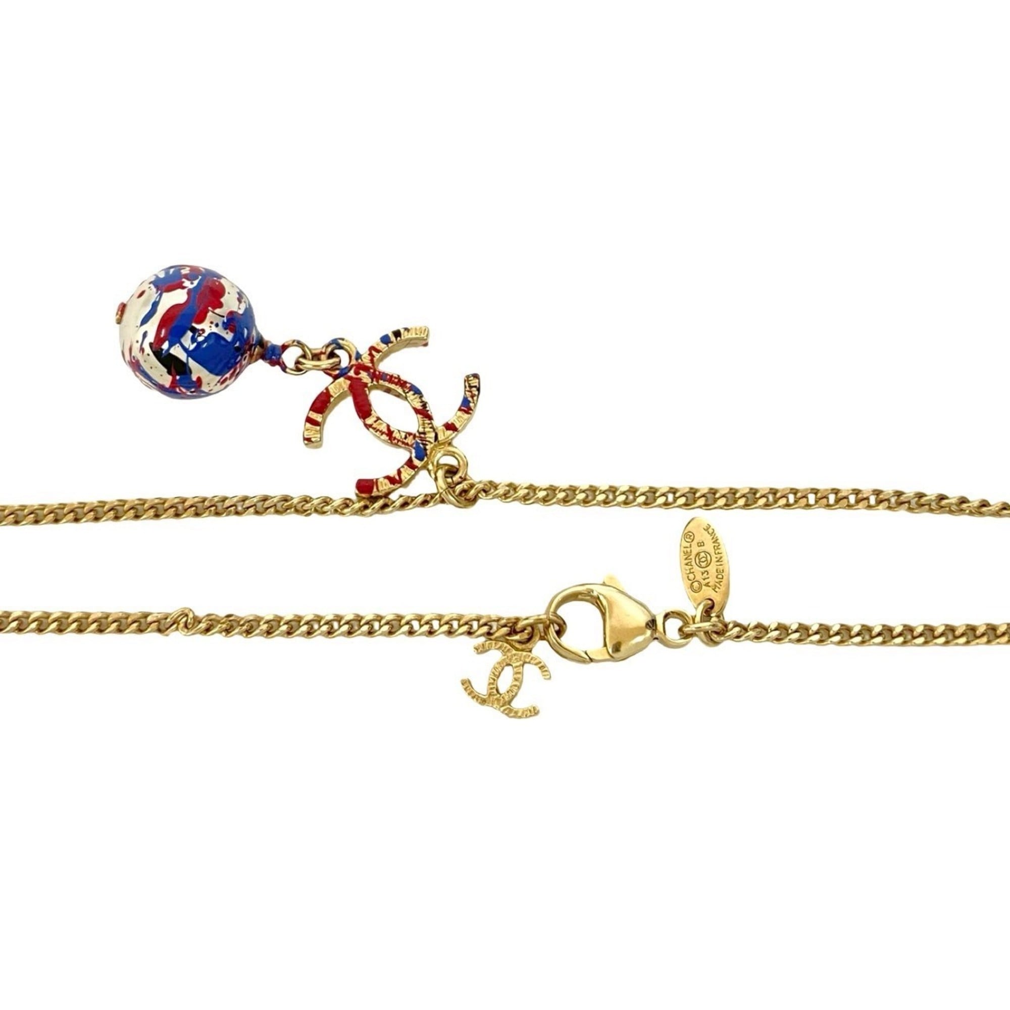 CC Logo Chain Pendant Necklace Metal