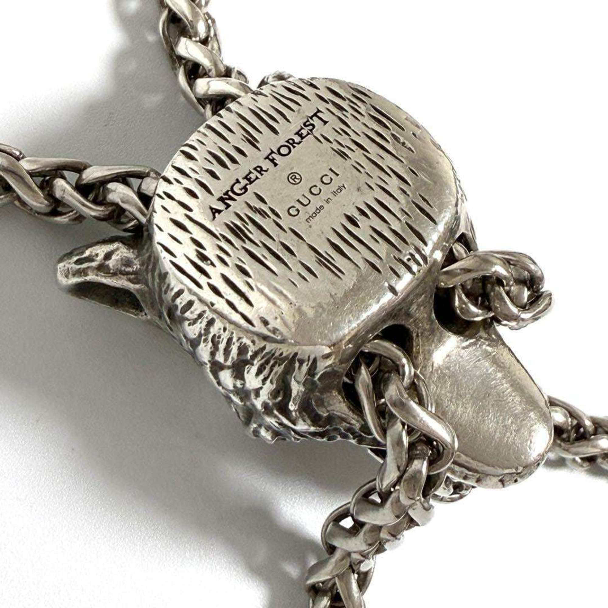 Wolf Anger Forest Pendant Necklace Sterling Silver