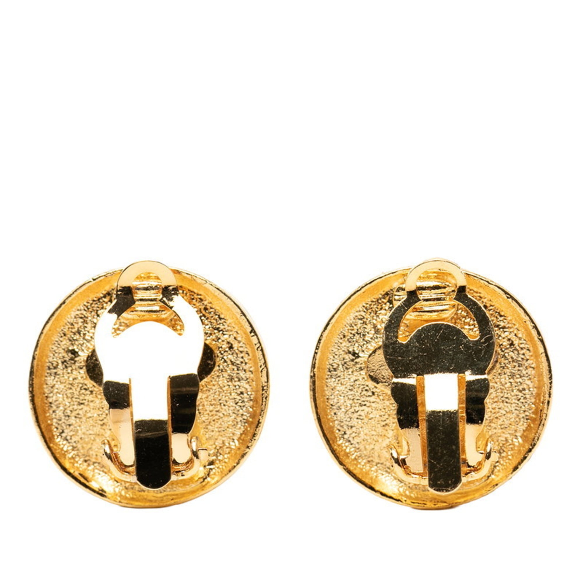 CC Logo Clip-On Earrings Metal Gold-Tone Metal