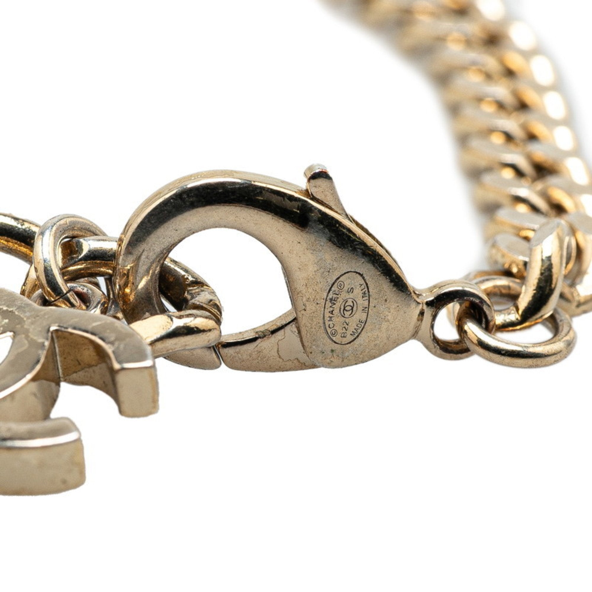 CC Logo Chain Bracelet Silver-Tone Metal