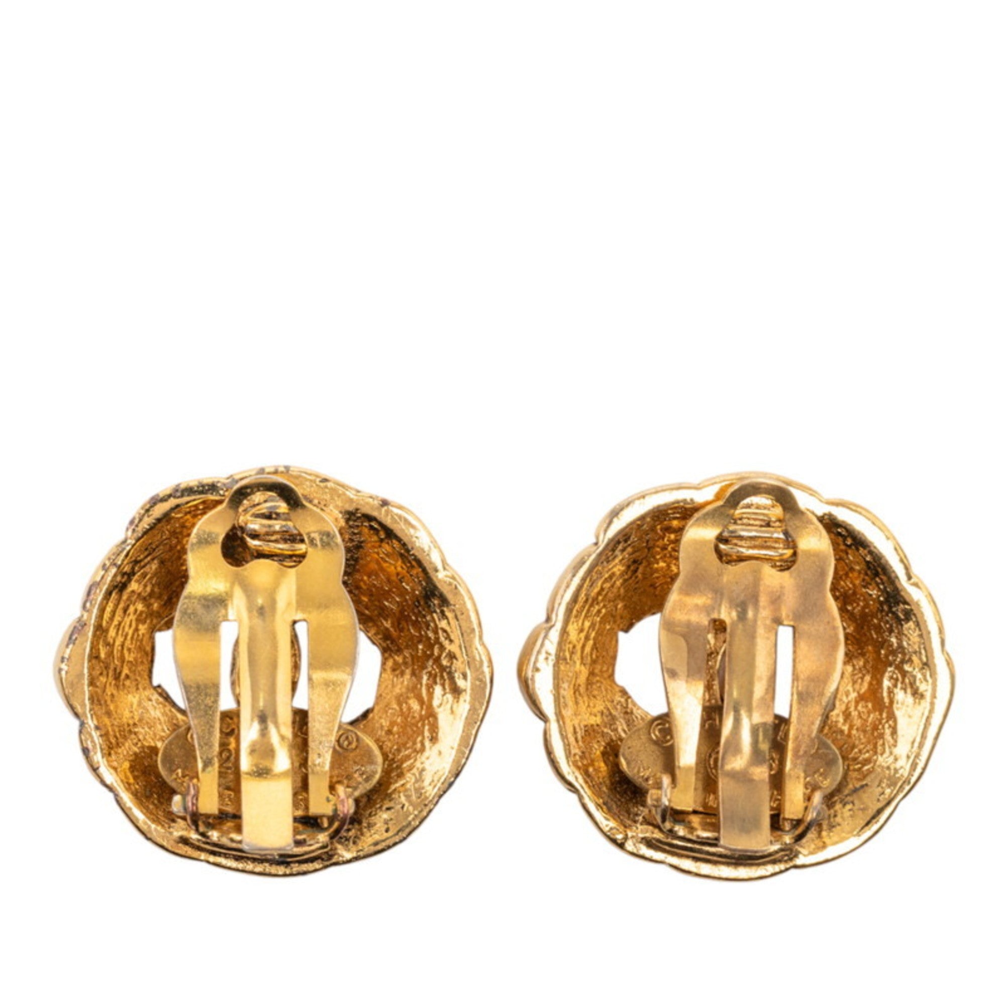 CC Logo Clip-On Earrings Metal Gold-Tone Metal