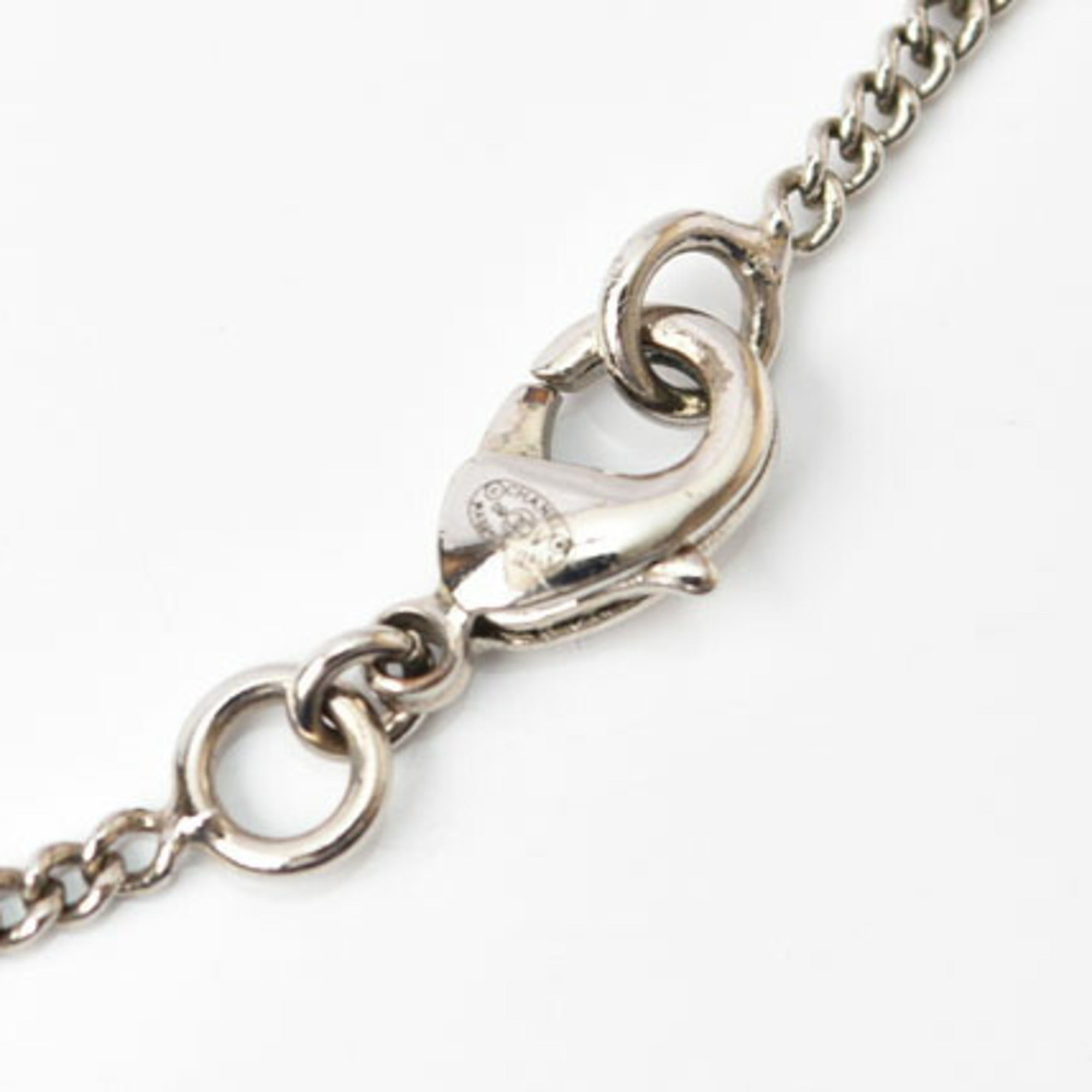 CC Logo Pendant Necklace Silver-Tone Metal