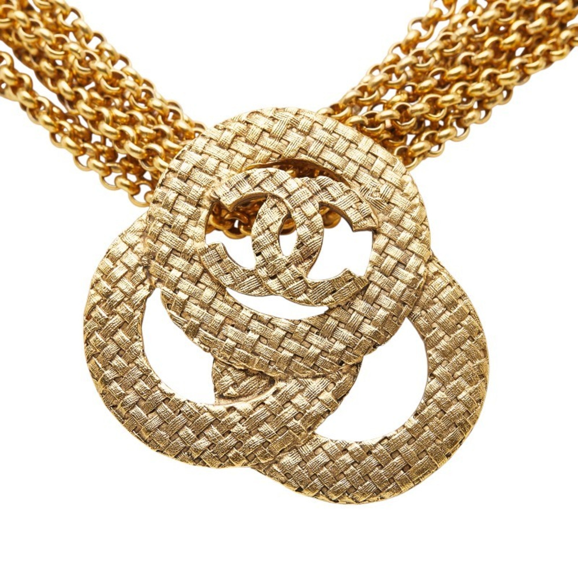 CC Logo Pendant Necklace Metal