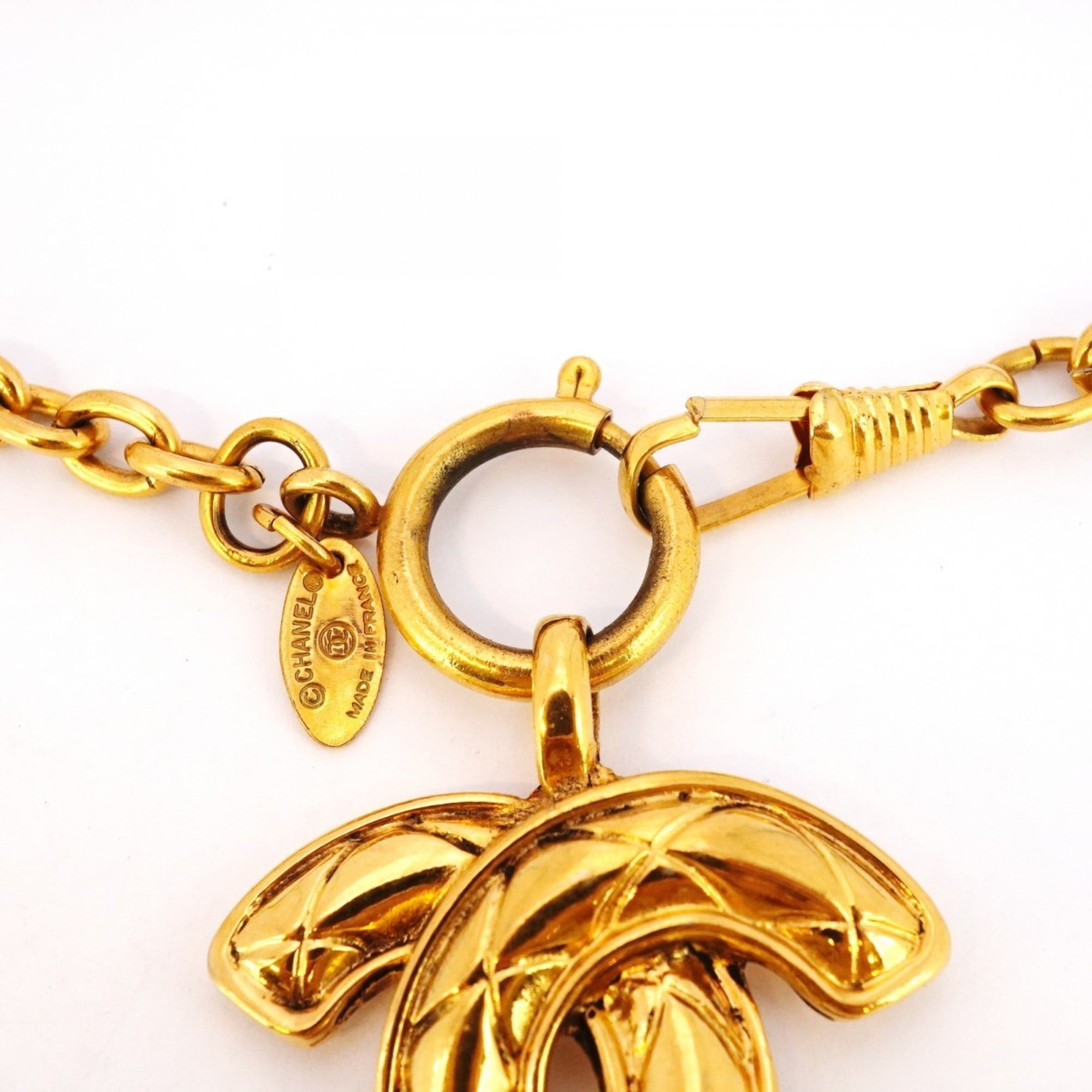 CC Logo Pendant Necklace Metal