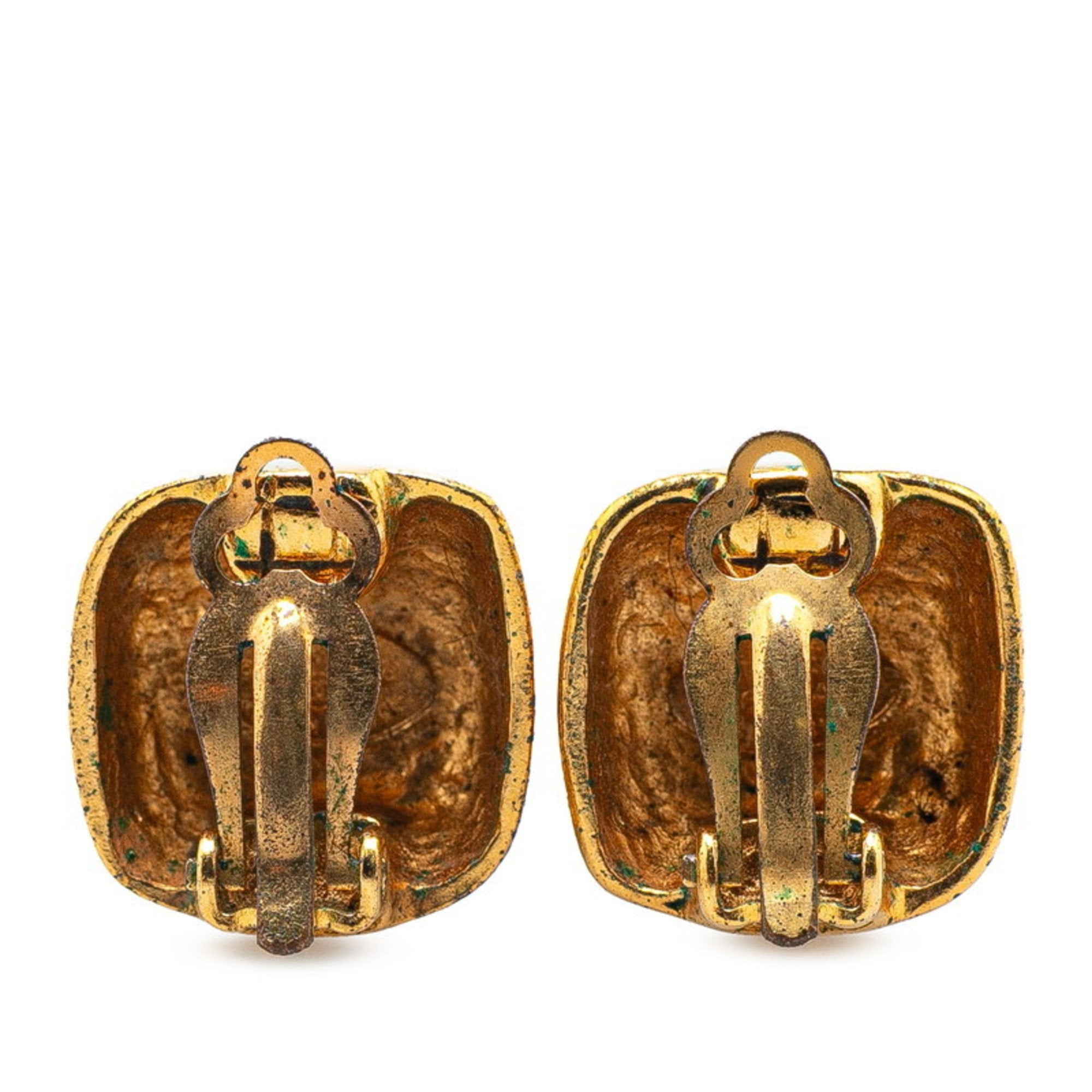 CC Logo Clip-On Earrings Gold-Tone Metal Gold-Tone Metal