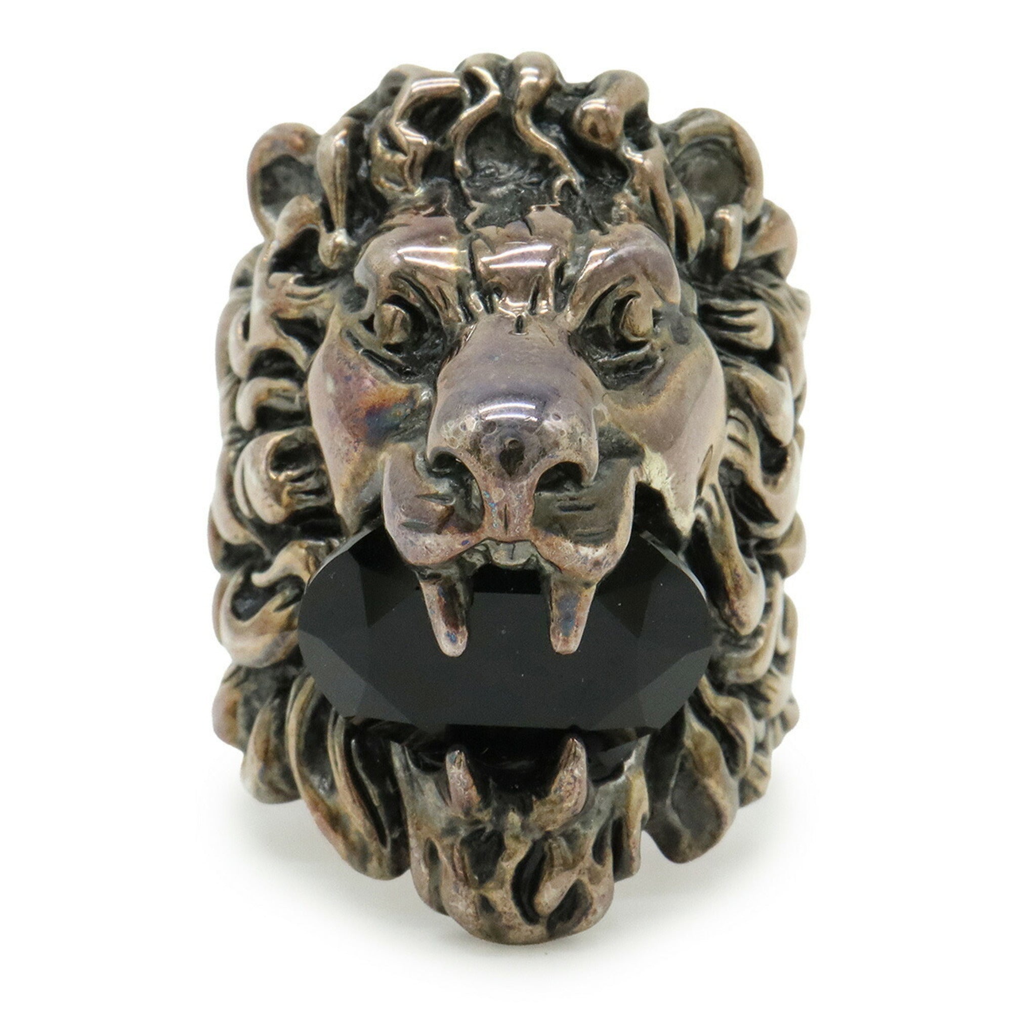 Lion Head Ring Pink Gold and Black