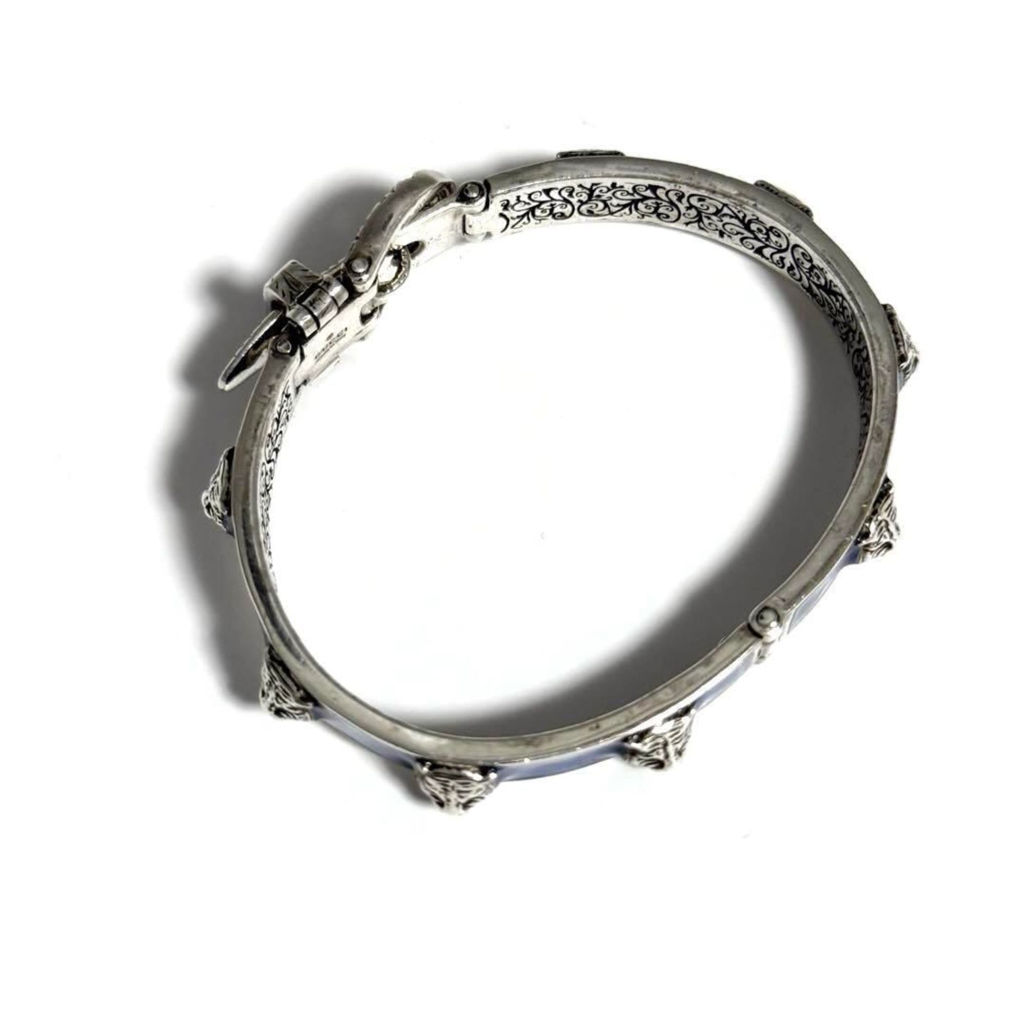 Tiger Head Bracelet Sterling Silver