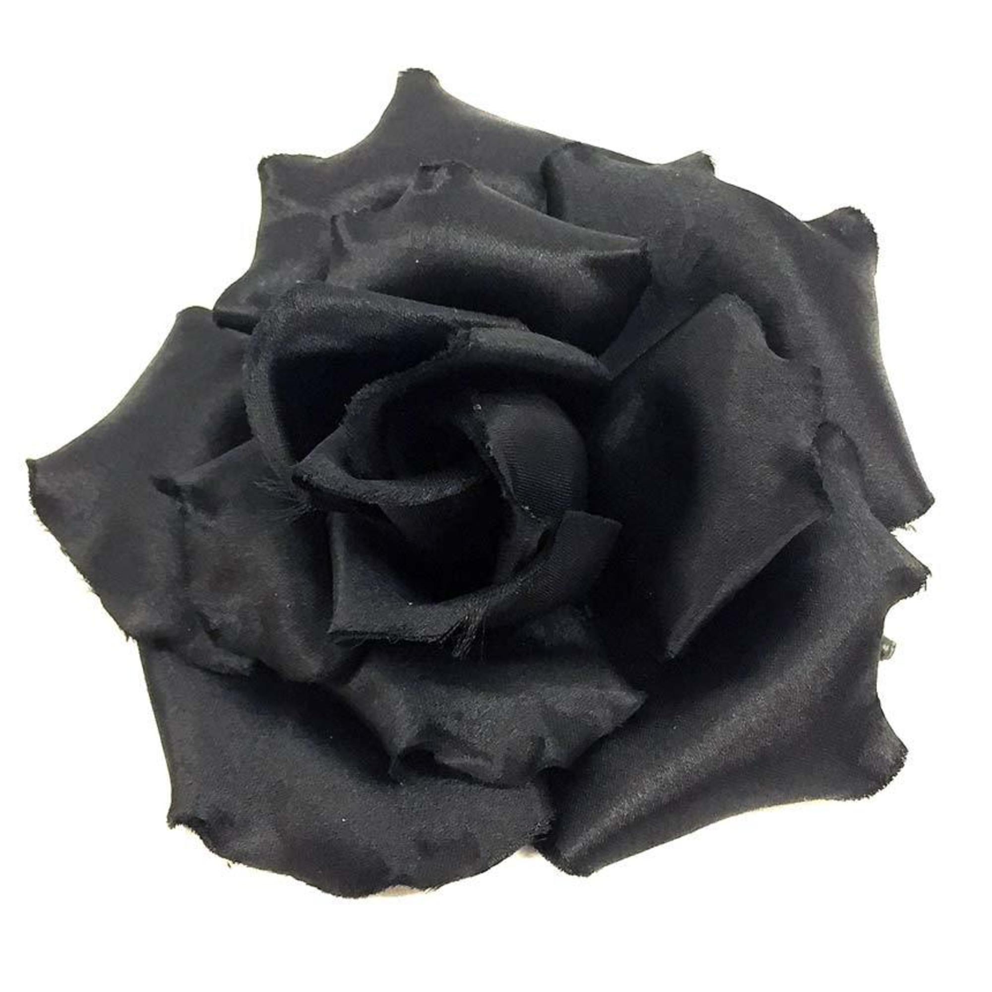 Corsage Brooch Satin and Silk Black