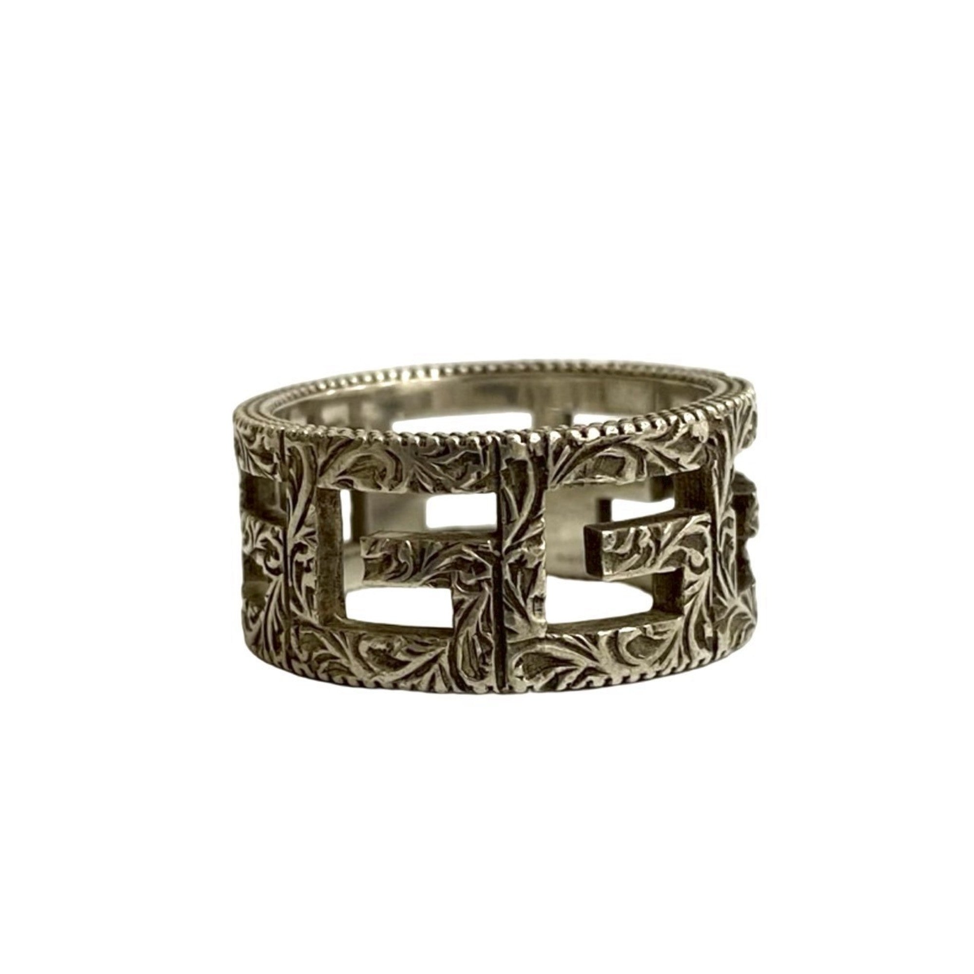 Square G Arabesque Ring Sterling Silver