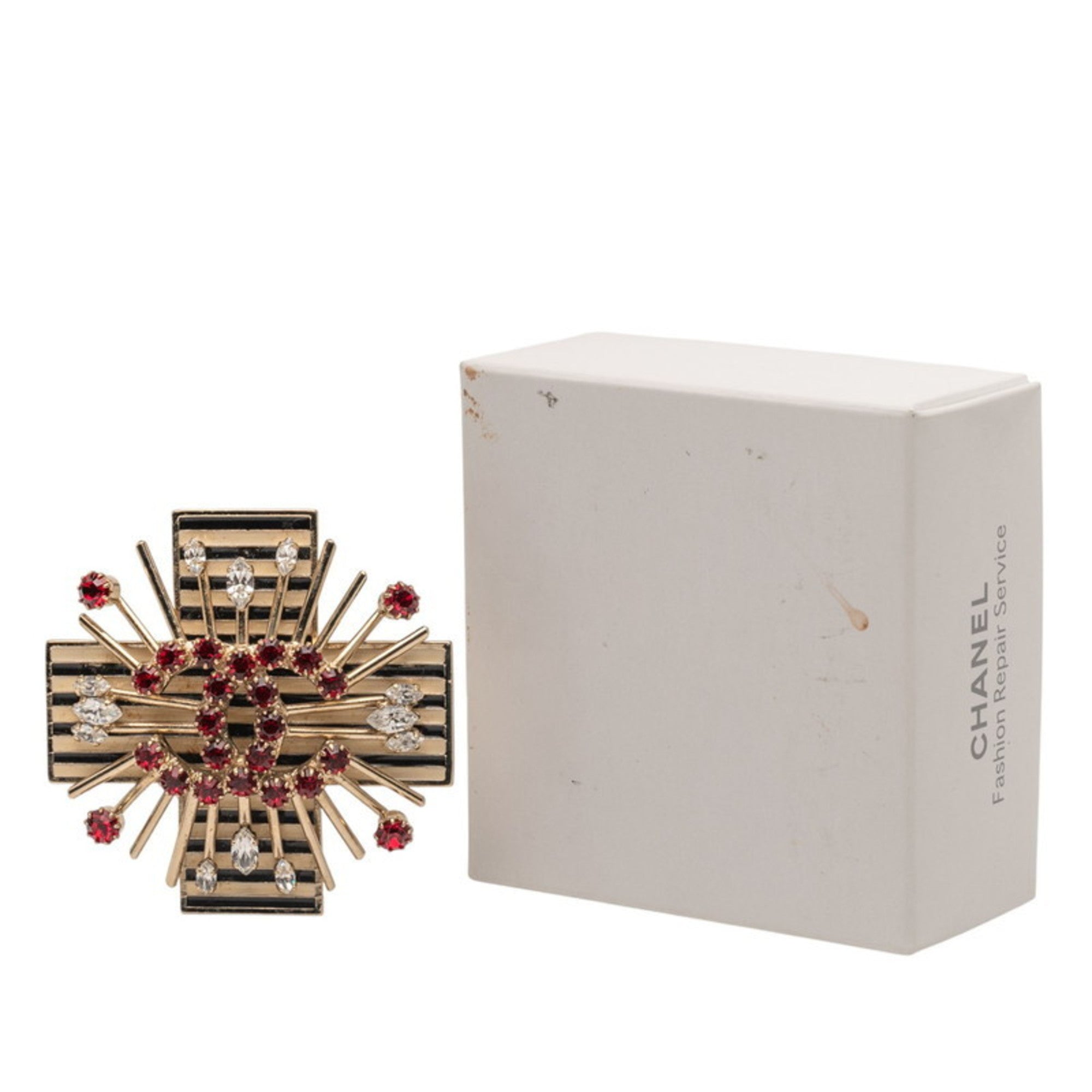 CC Logo Cross Brooch Metal