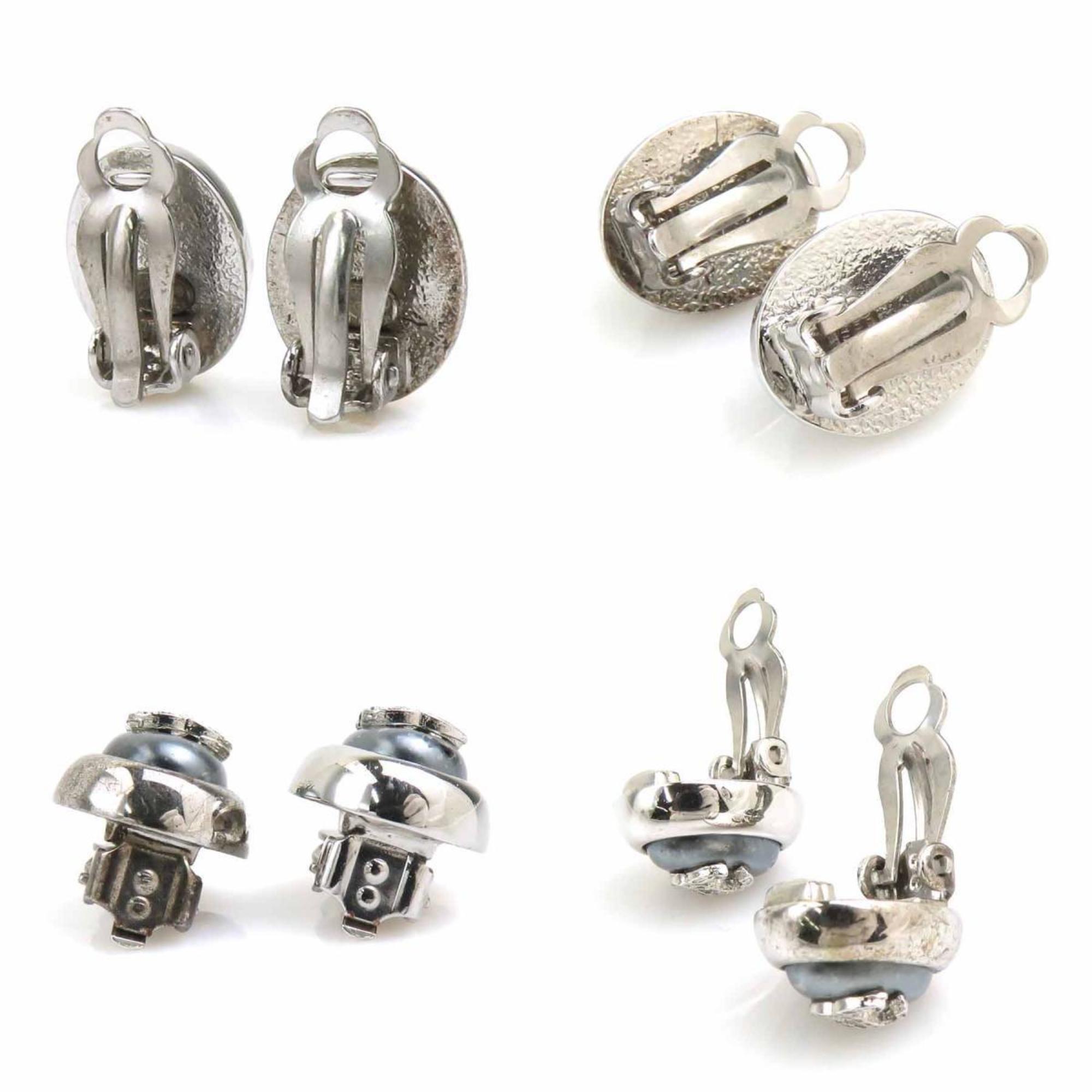CC Logo Clip-On Earrings Silver-Tone Metal Silver-Tone Metal