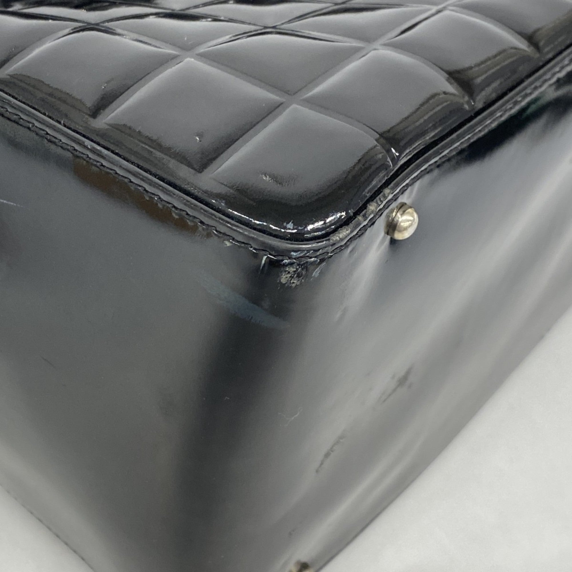 Chocolate Bar CC Bowler Bag Quilted Patent Large
