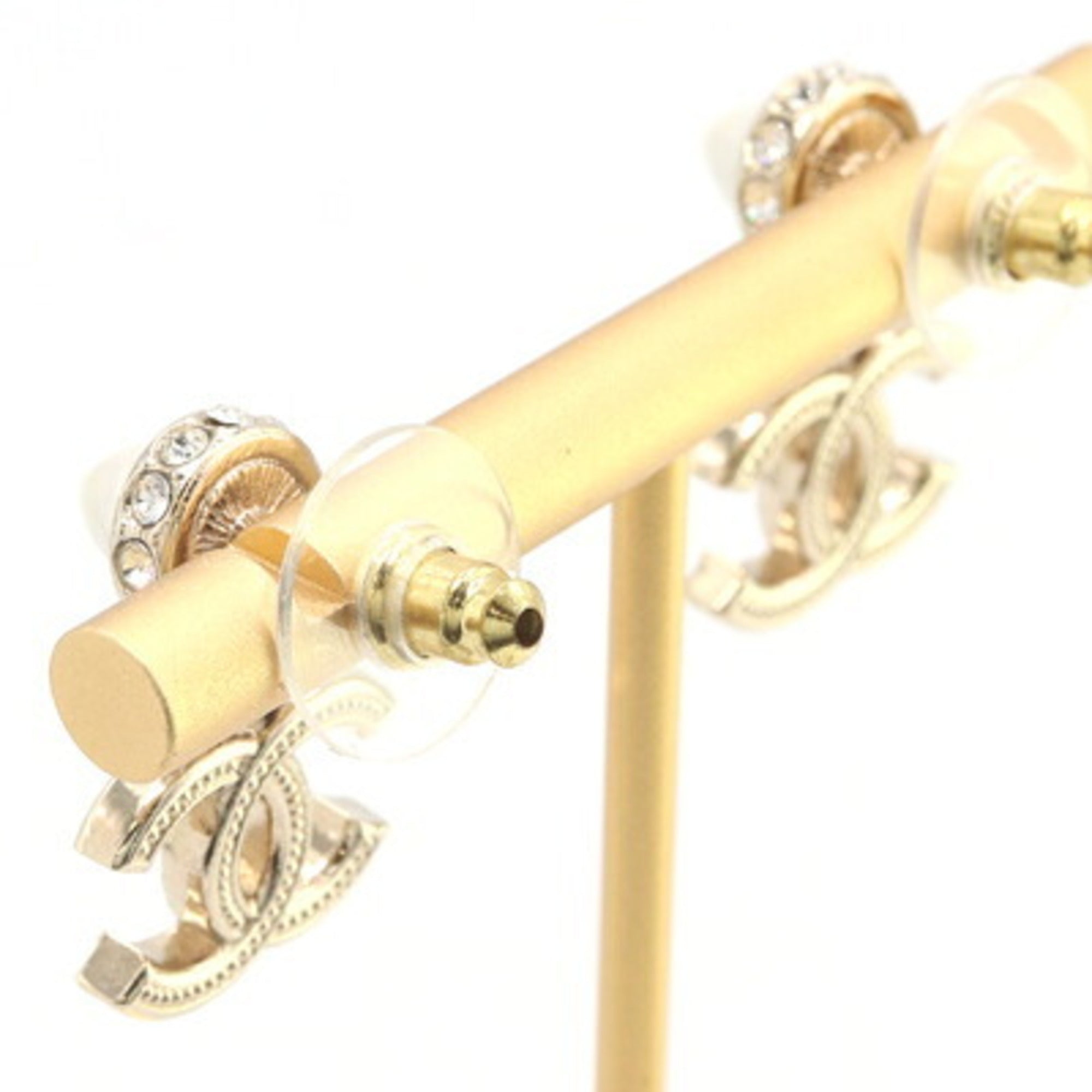 CC Logo Earrings Gold-Tone Metal