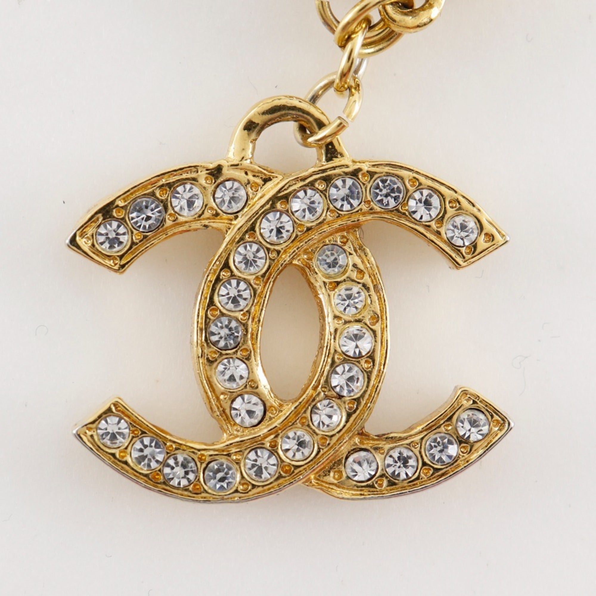 CC Logo Pendant Necklace Gold-Tone Metal
