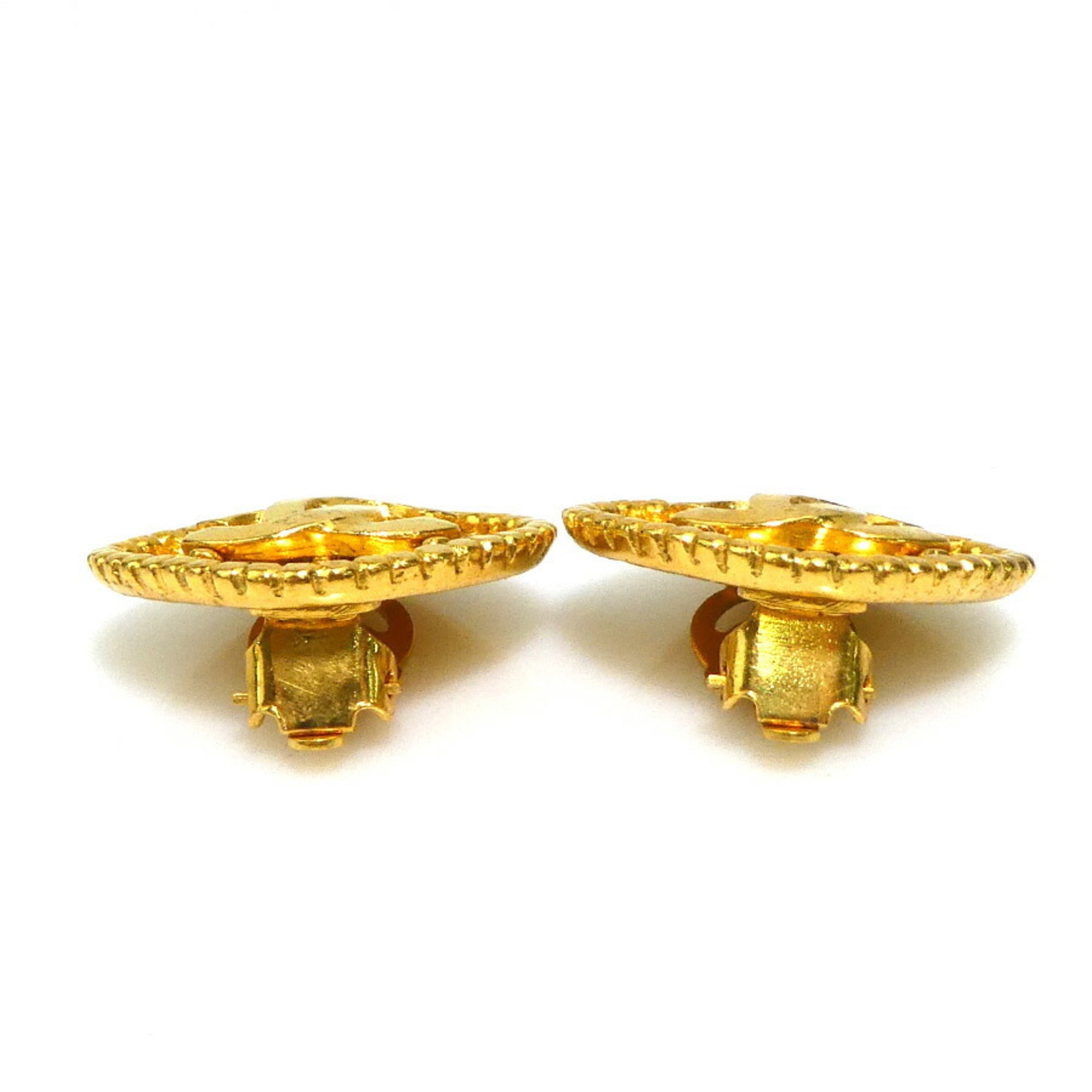 CC Logo Clip-On Earrings Gold-Tone Metal Gold-Tone Metal