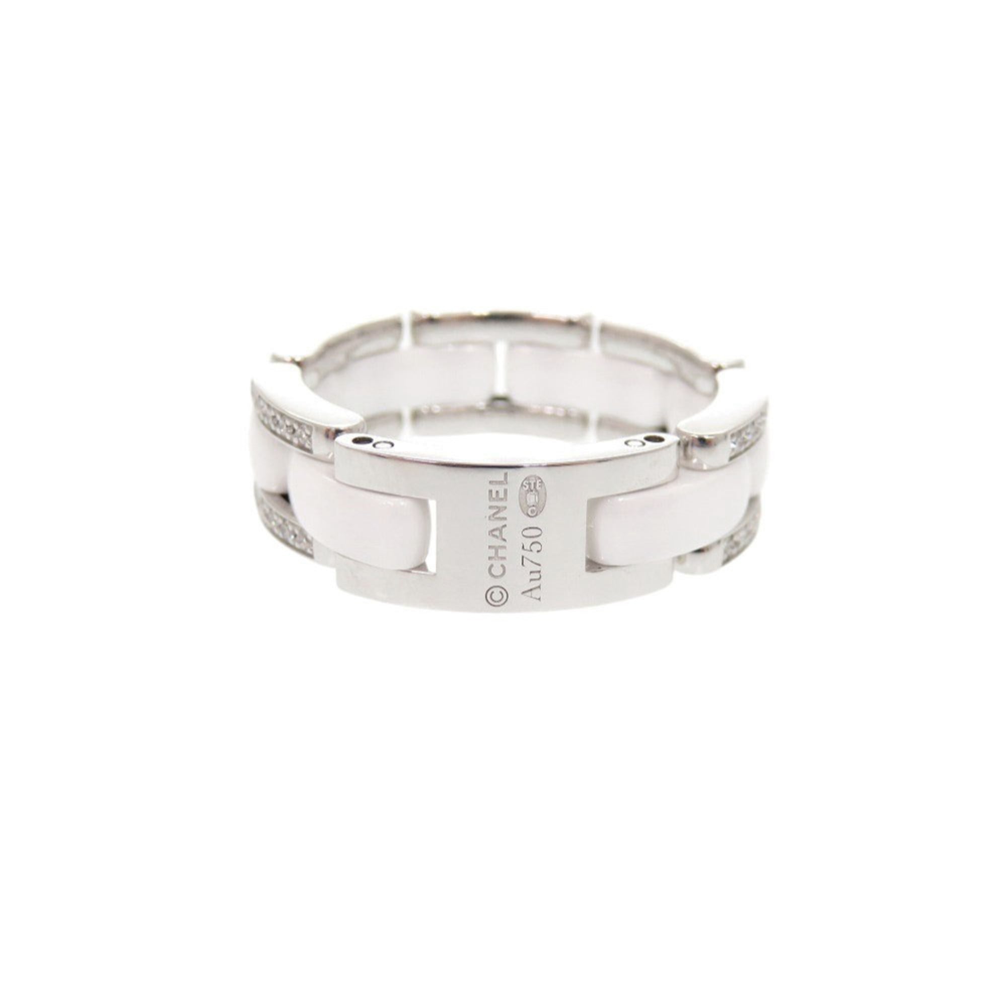 Ultra Collection Band Ring Ceramic and 18K White Gold with Diamond