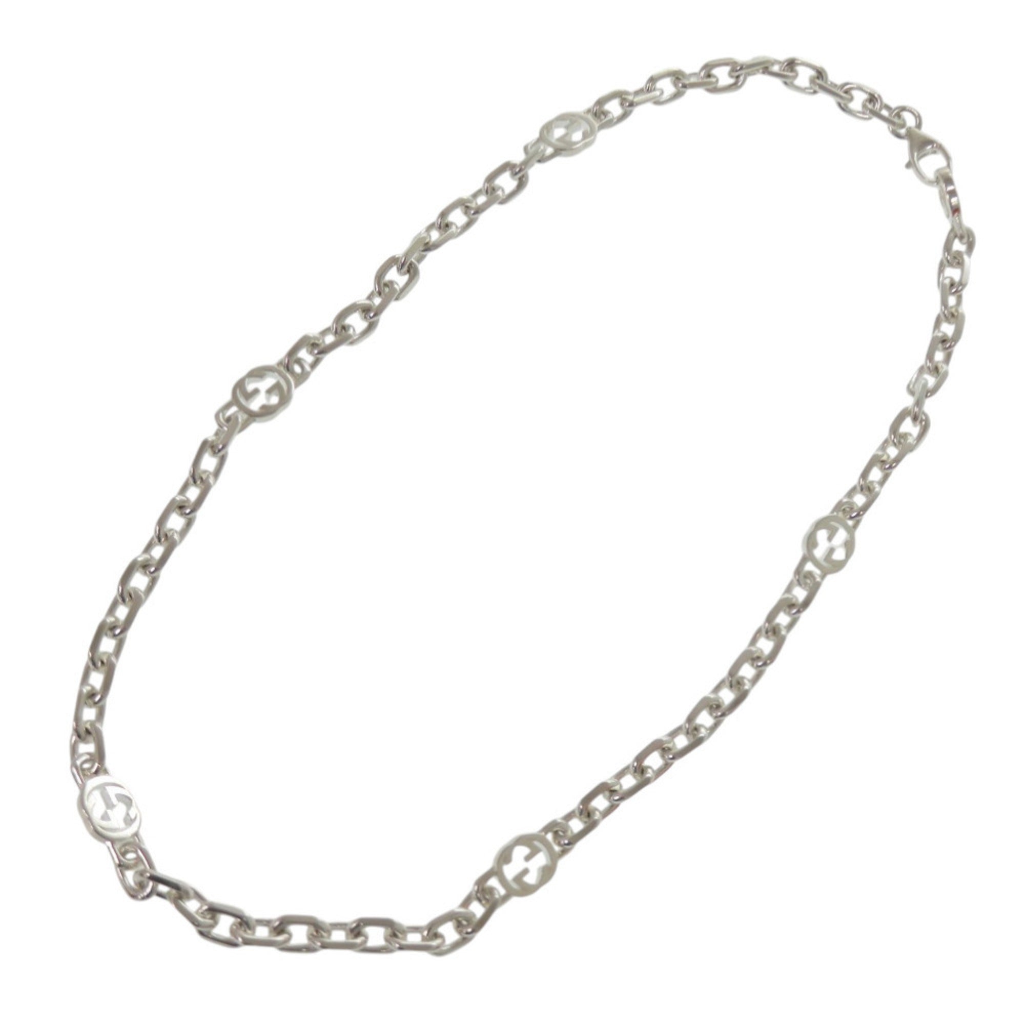 Interlocking G Pendant Necklace Sterling Silver