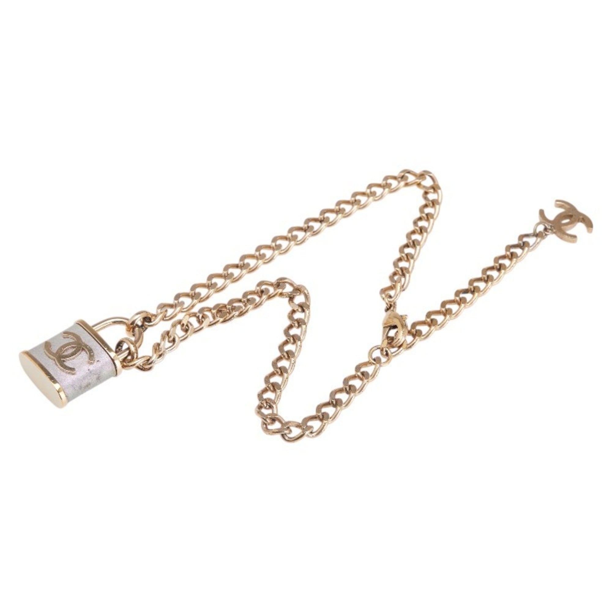 CC Logo Chain Pendant Necklace Metal