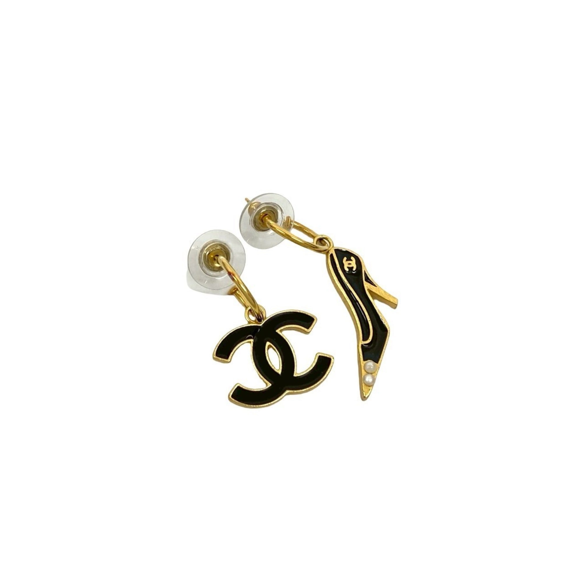 CC Logo Earrings Metal Gold-Tone Metal