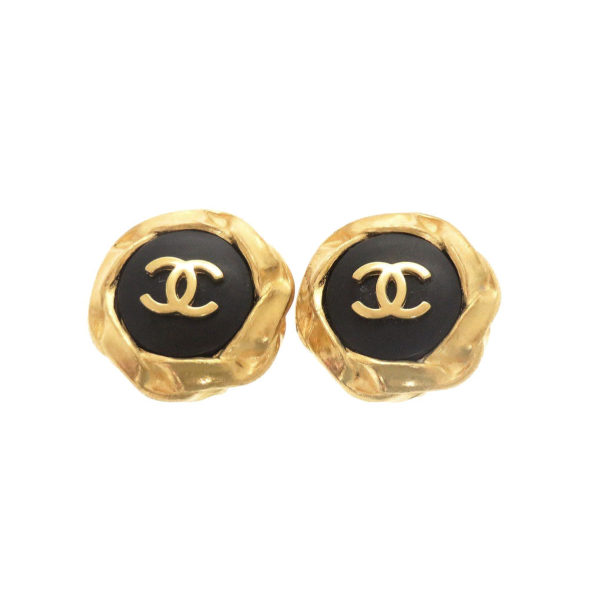CC Logo Clip-On Earrings Gold-Tone Metal Gold-Tone Metal