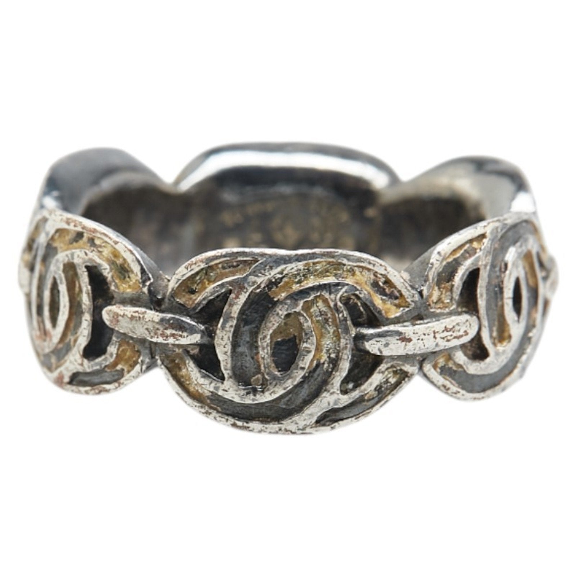 CC Logo Ring Silver-Tone Metal