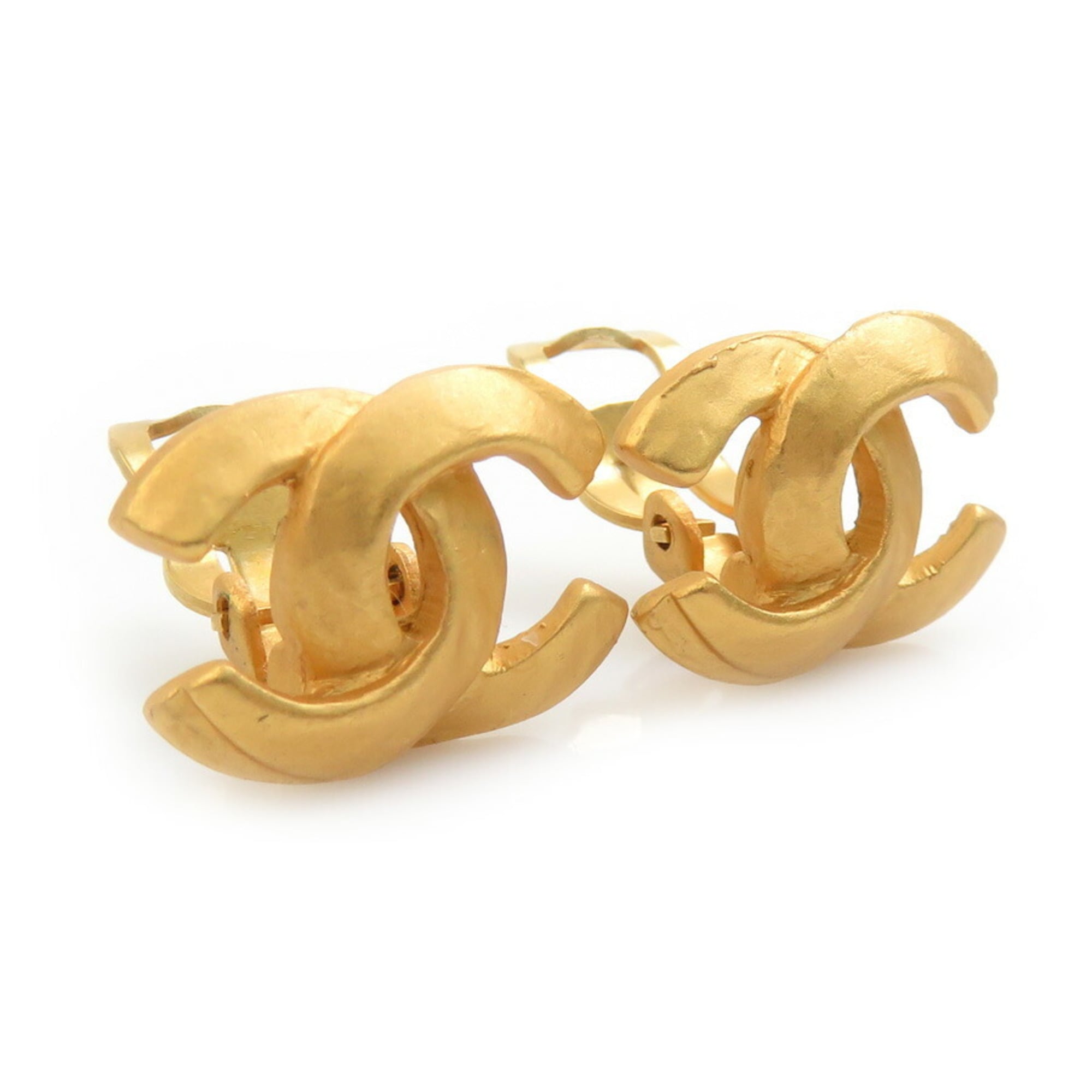 CC Logo Clip-On Earrings Gold-Tone Metal Gold-Tone Metal