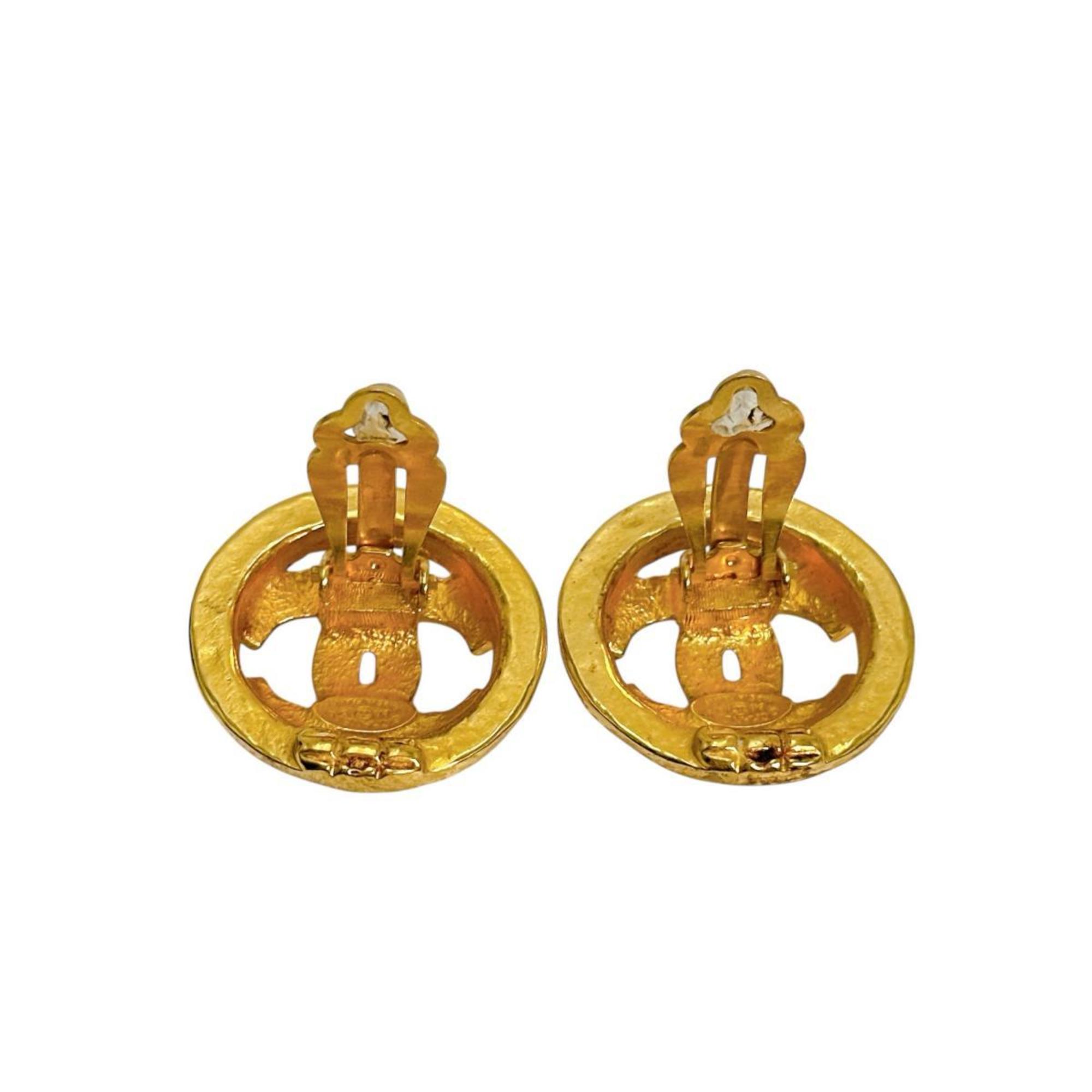 CC Logo Clip-On Earrings Gold-Tone Metal Gold-Tone Metal