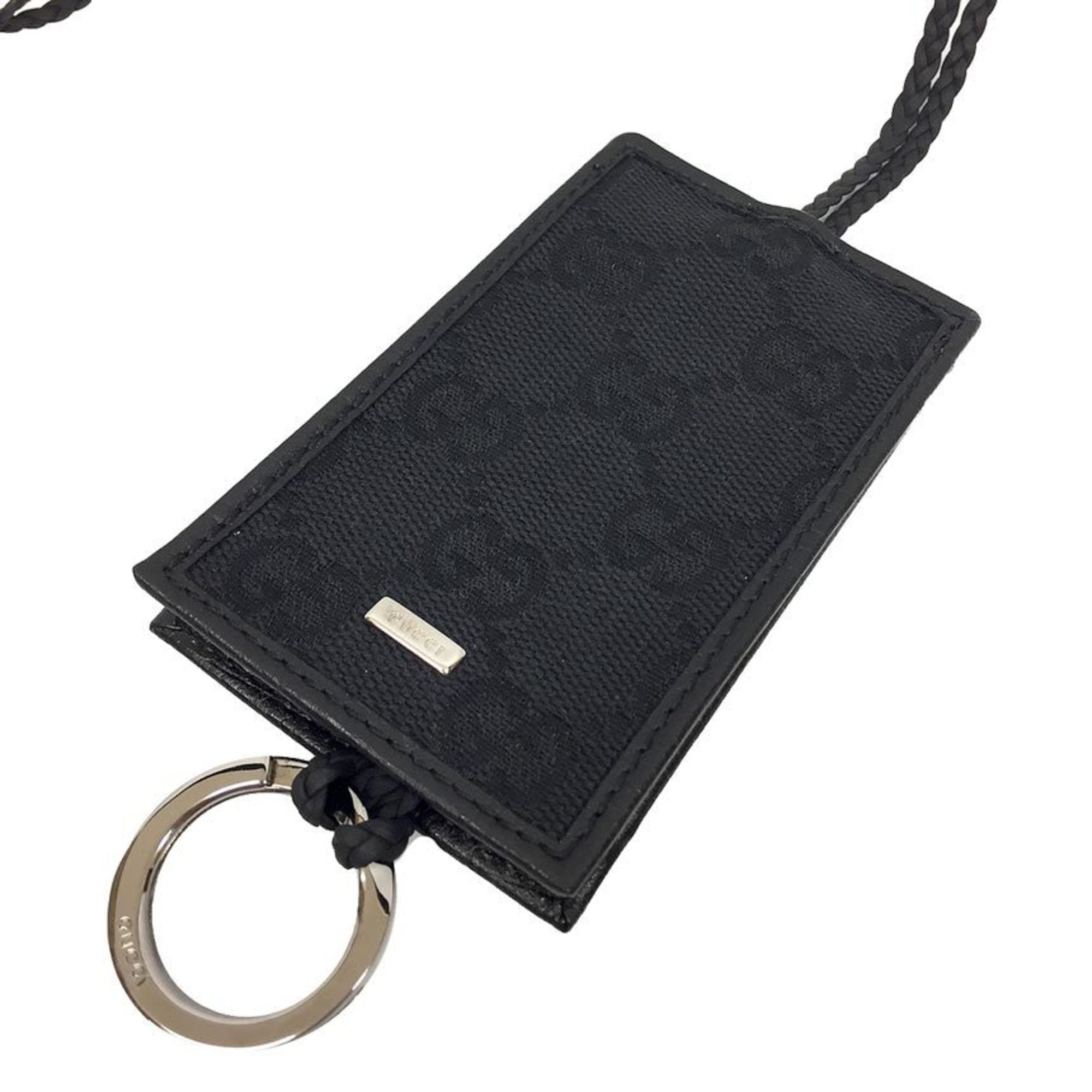 Pendant Necklace Canvas and Leather Black
