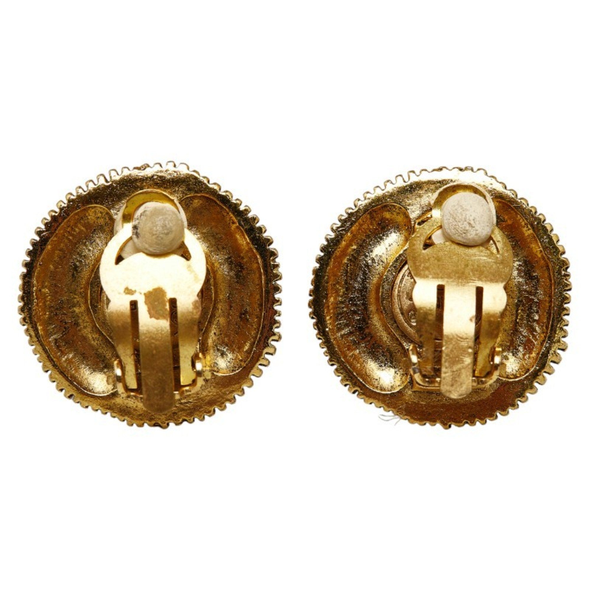 Clip-On Earrings Pearl Clip-On Gold-Tone Metal