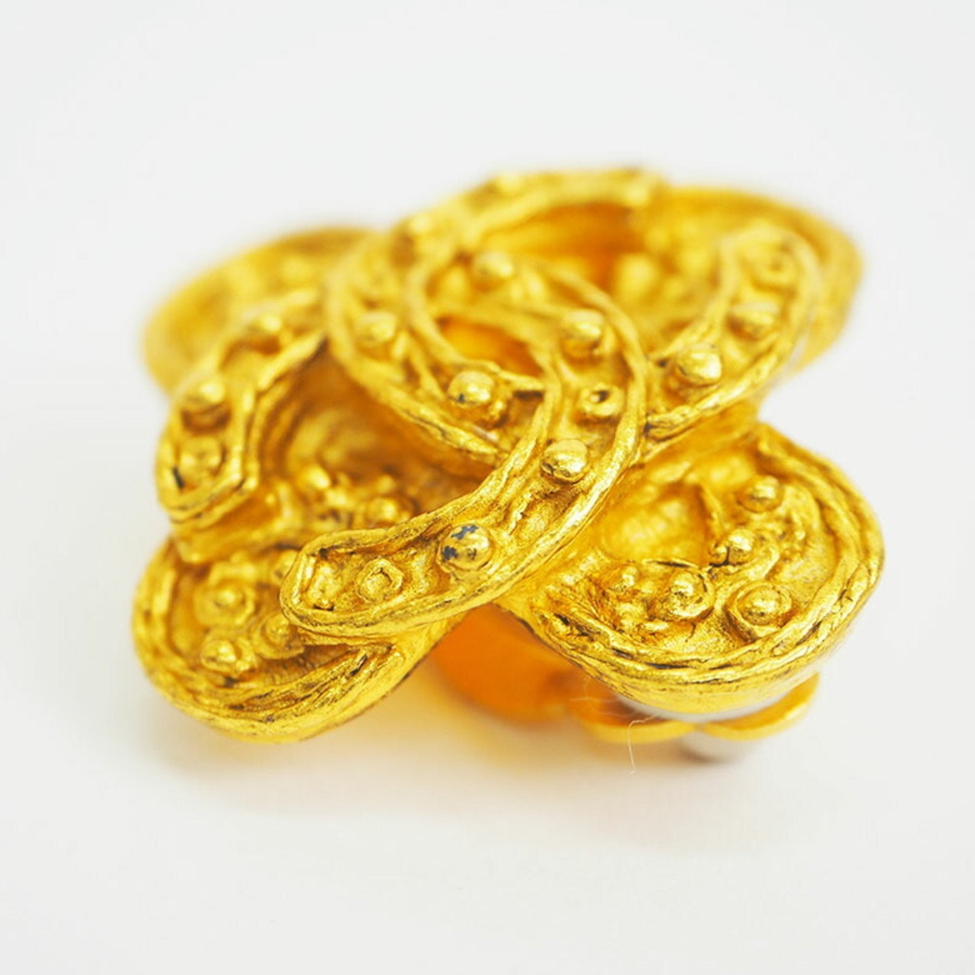 Vintage Earrings Gold-Tone Metal