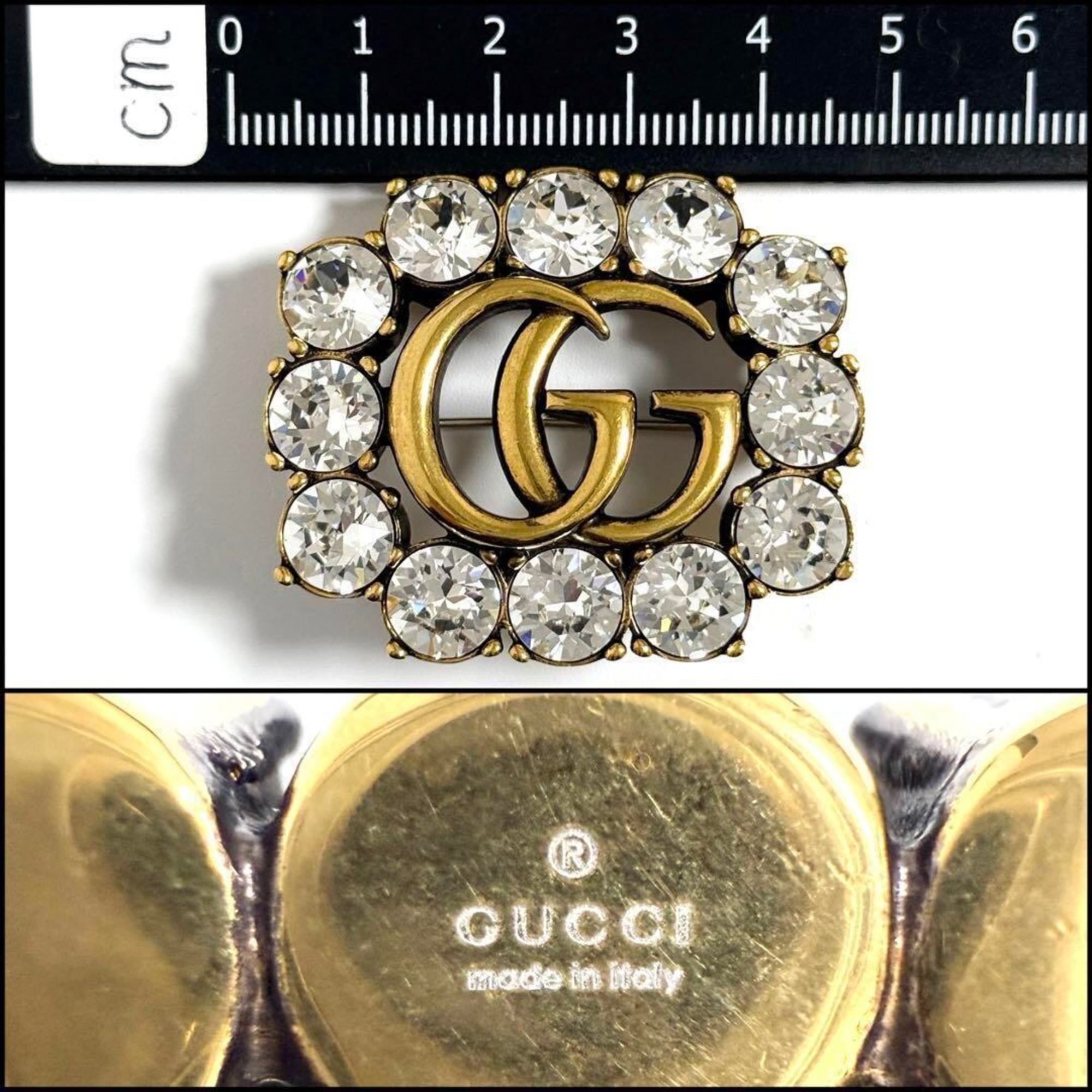 Brooch Metal and Rhinestone