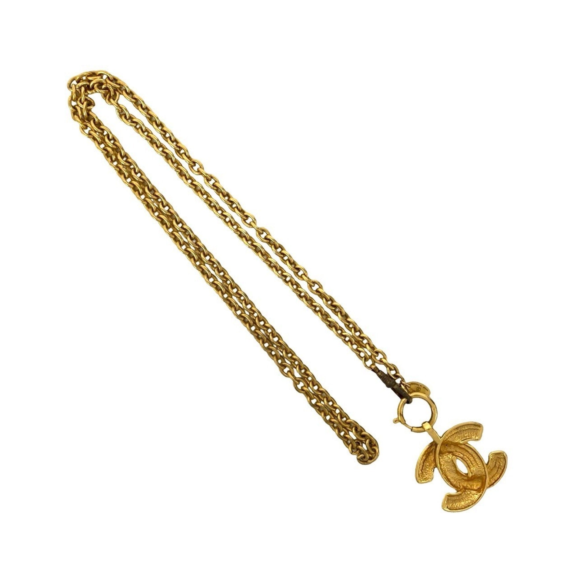 CC Logo Chain Pendant Necklace Metal