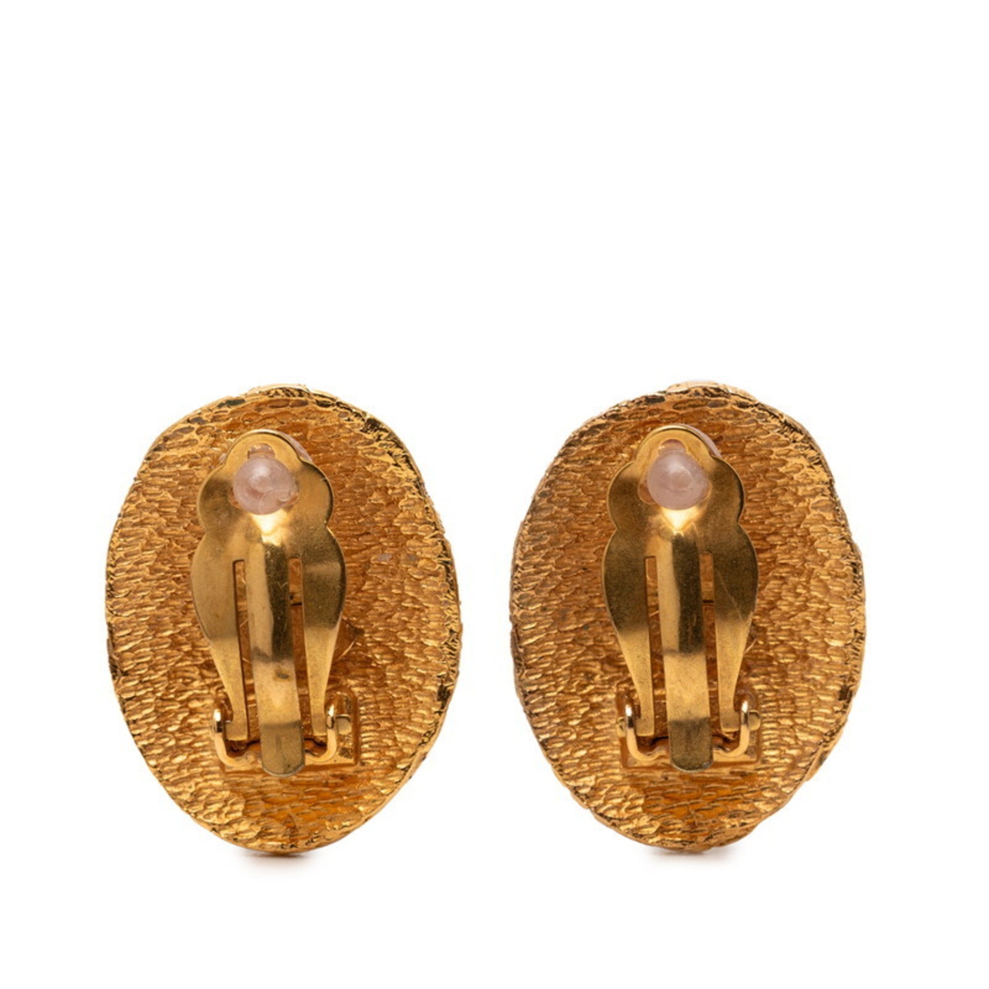 CC Logo Clip-On Earrings Metal Gold-Tone Metal