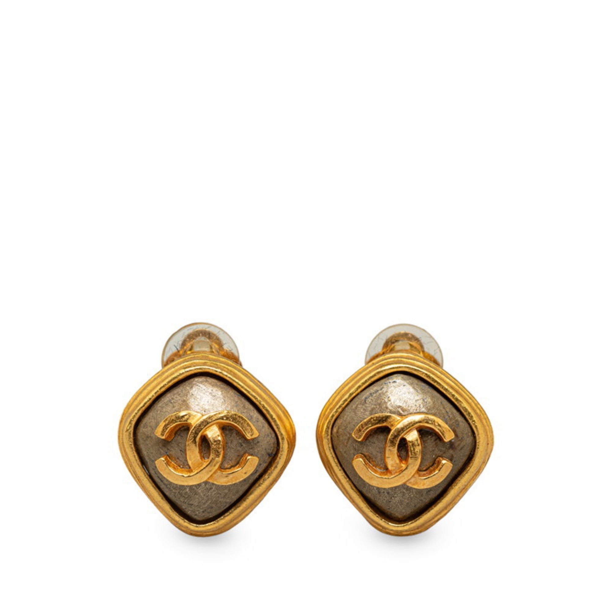 CC Logo Earrings Metal Gold-Tone Metal