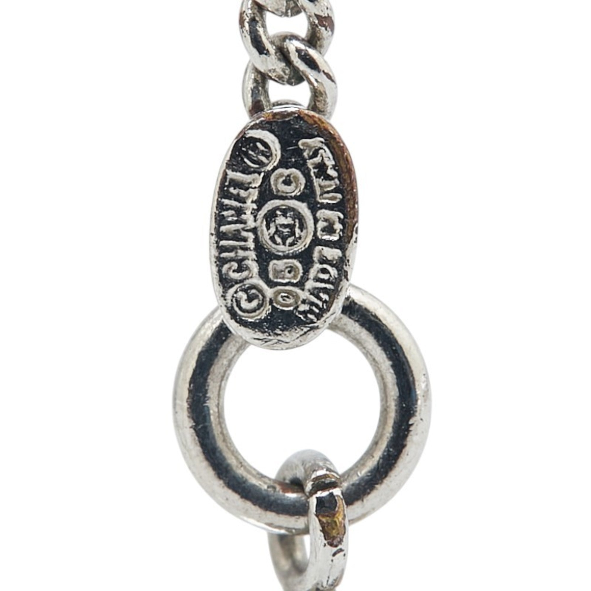CC Logo Pendant Necklace Silver-Tone Metal