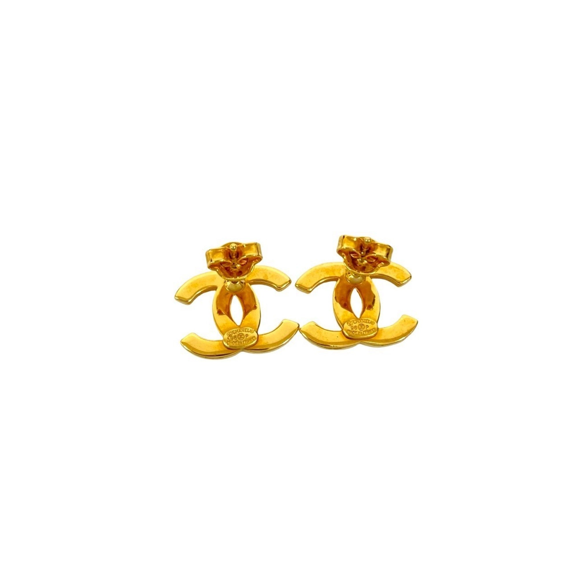 CC Logo Earrings Metal Gold-Tone Metal