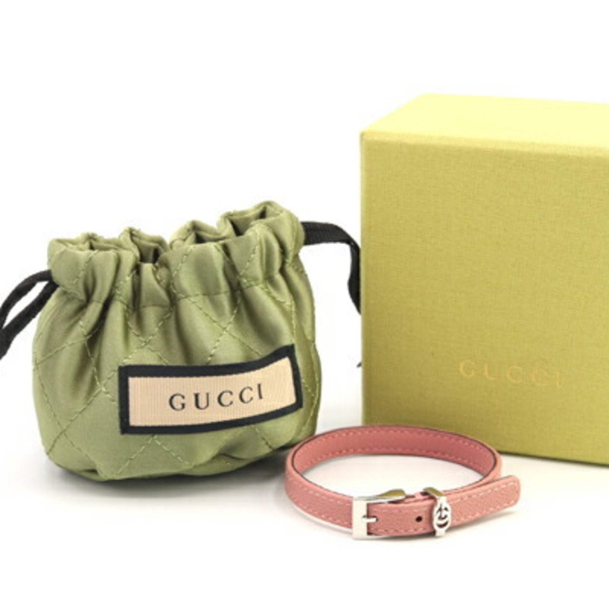 Double G Bracelet Pink Leather