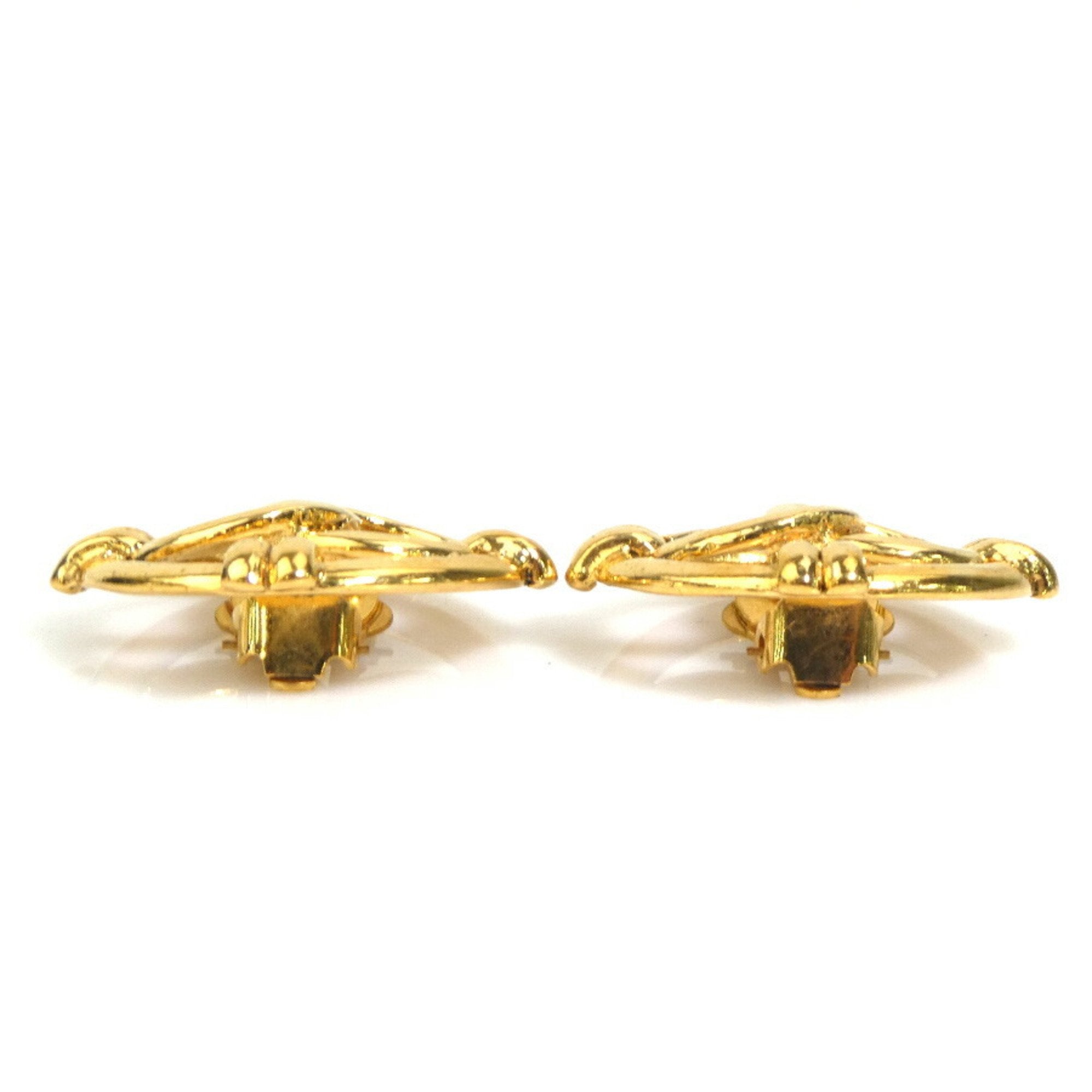 CC Logo Clip-On Earrings Gold-Tone Metal Gold-Tone Metal