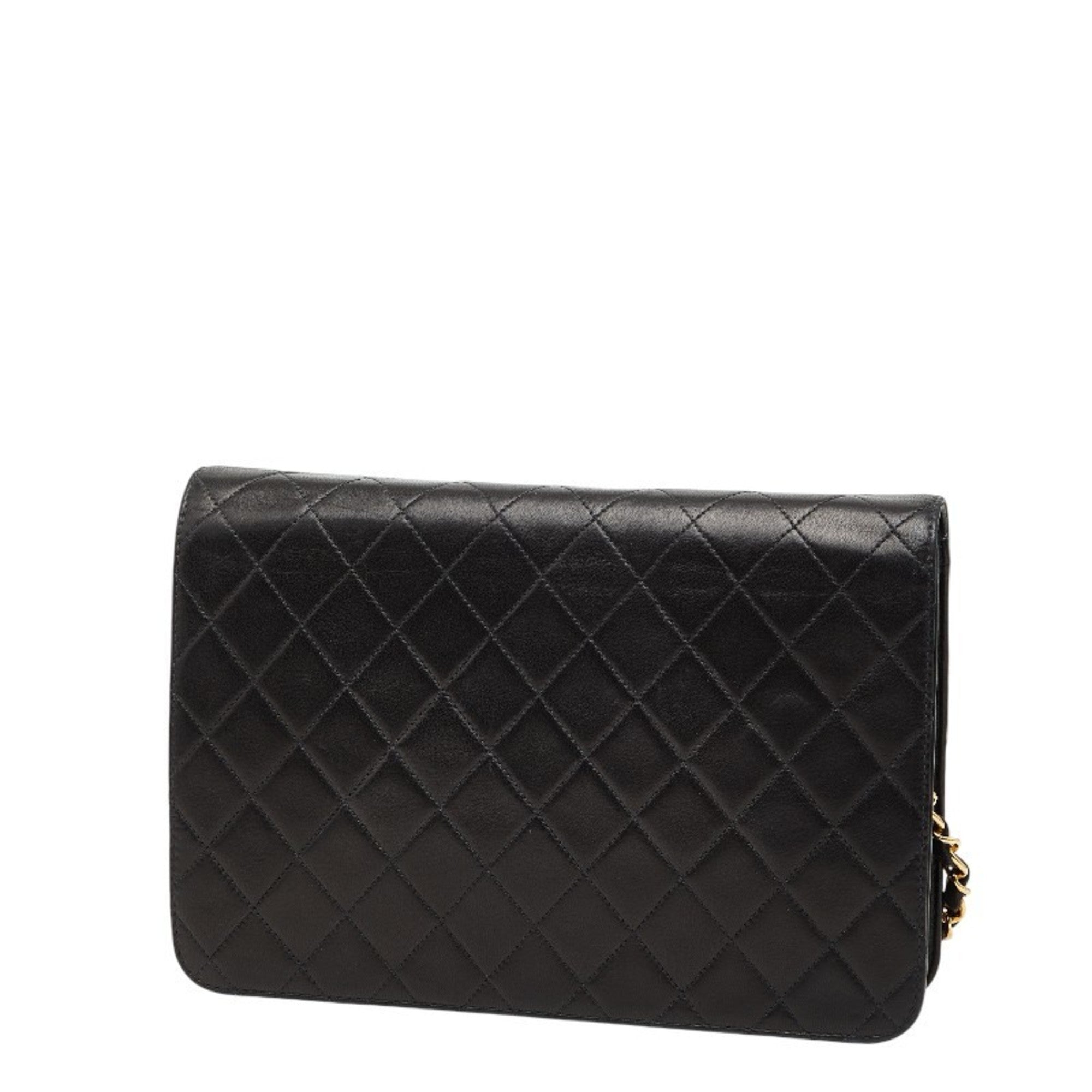 Vintage Clutch with Chain Quilted Leather Medium