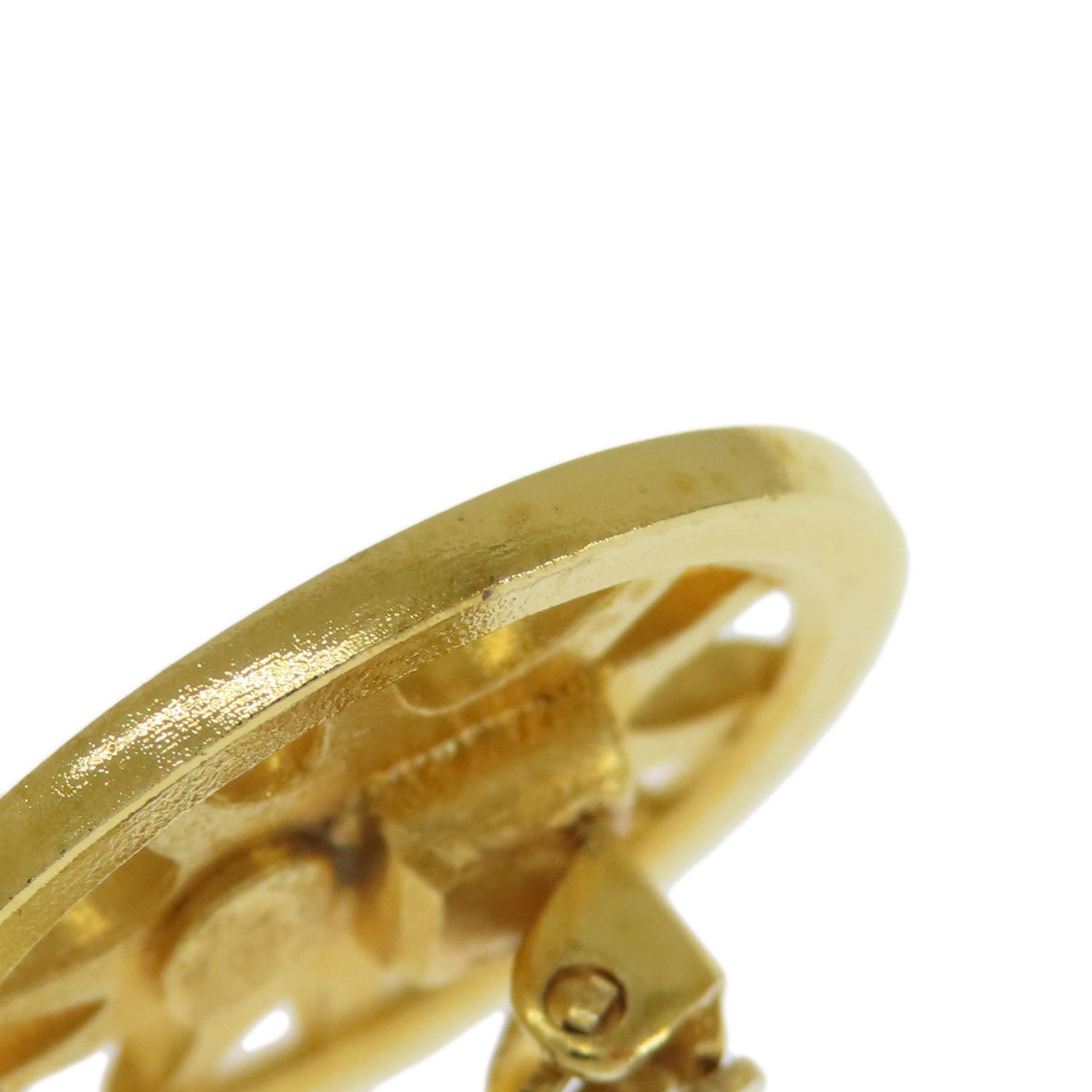 CC Logo Clip-On Earrings Gold-Tone Metal Gold-Tone Metal